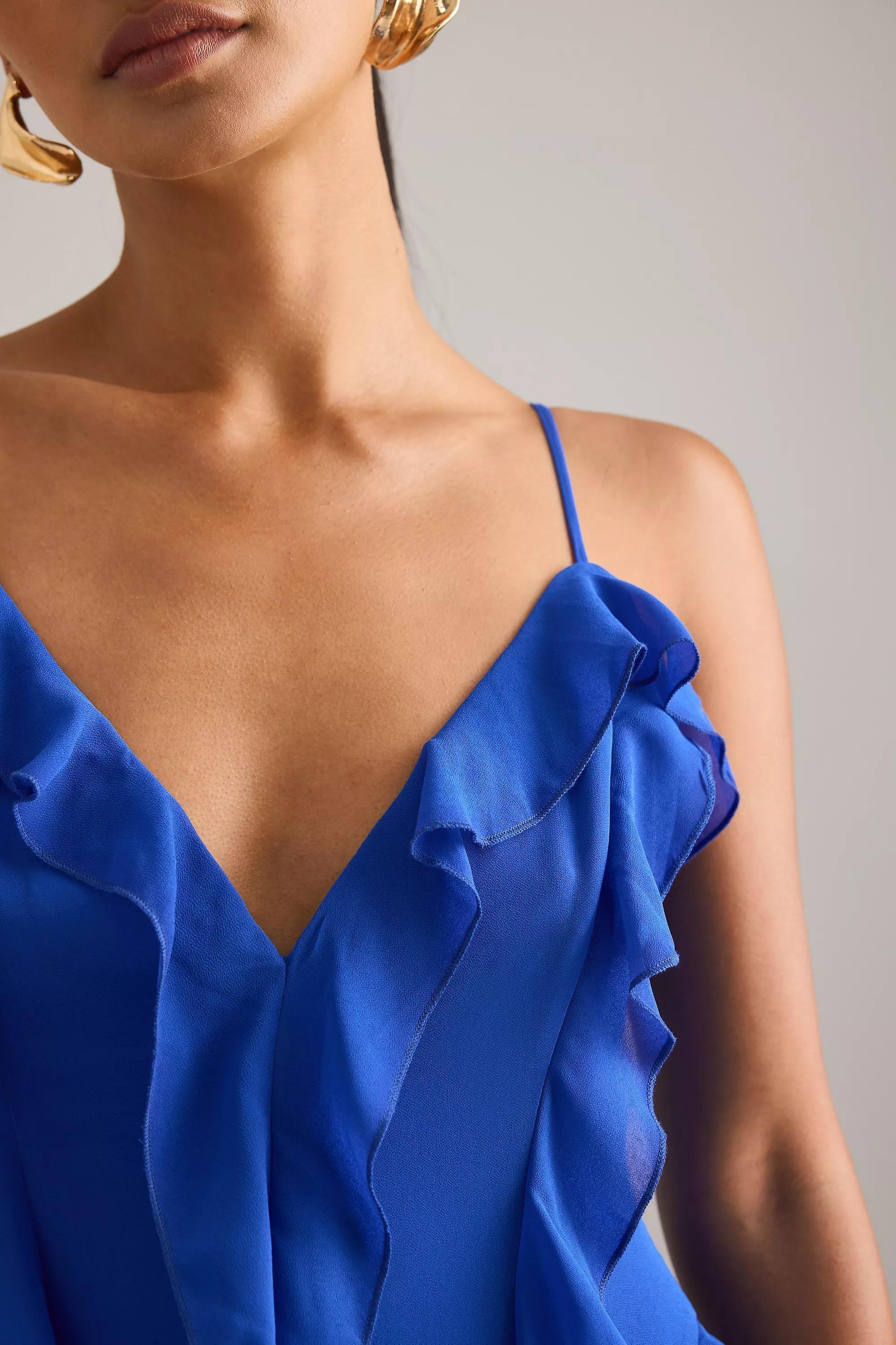 Bardot Veris Ruffle Maxi Dress, Blue, , large image number 5