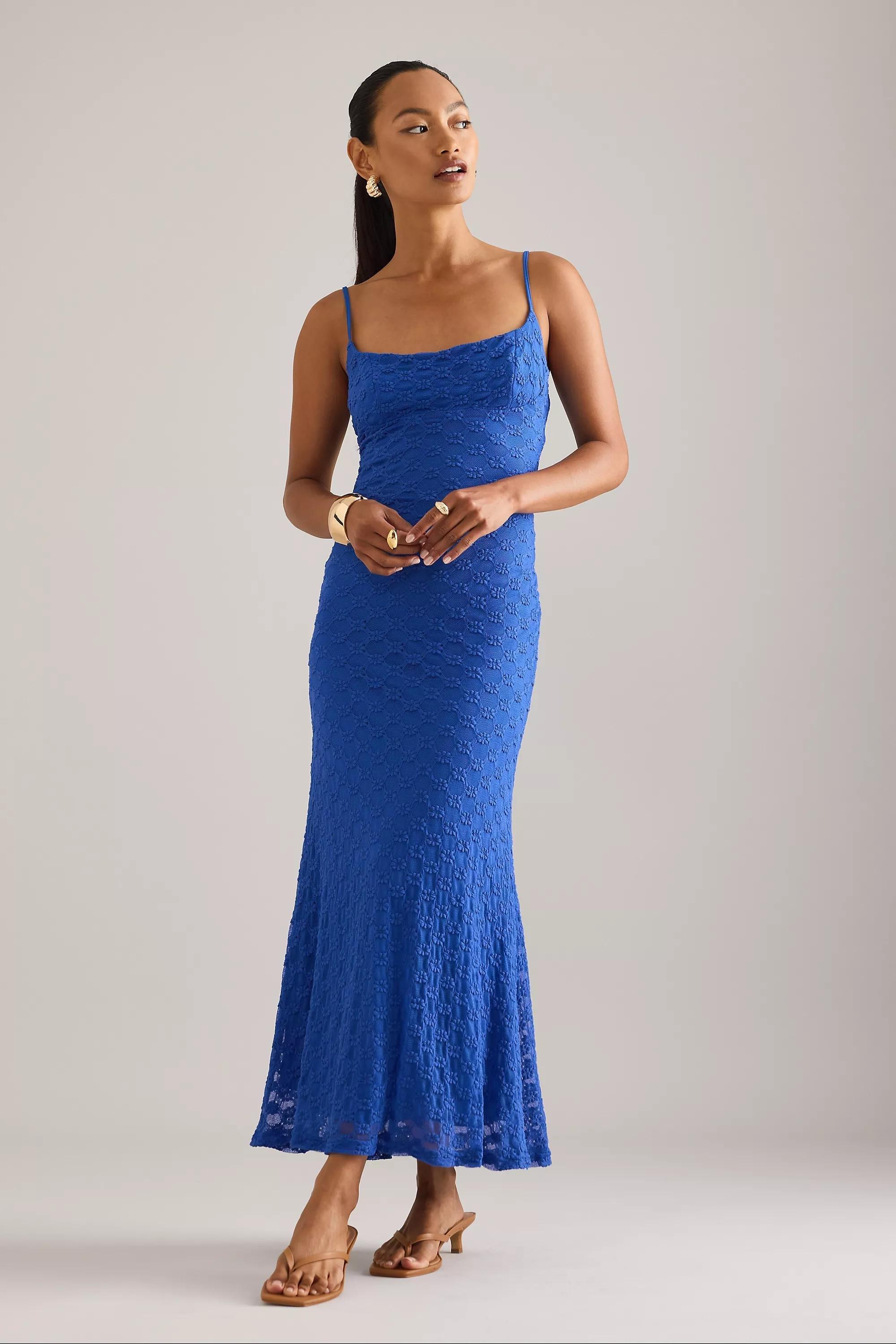 Bardot Adoni Mesh Midi Dress, Blue, A501_0040, large image number 0