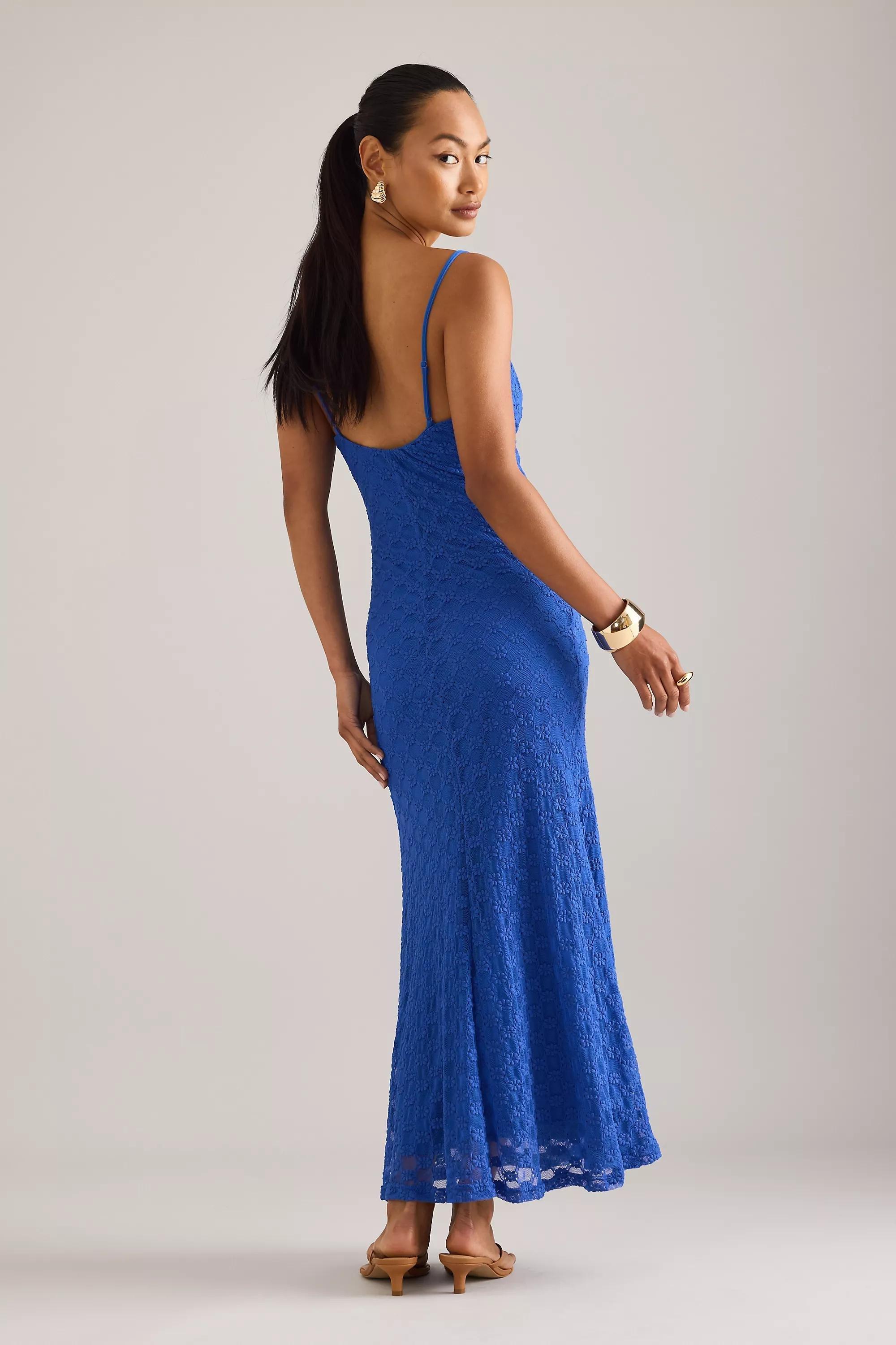Bardot Adoni Mesh Midi Dress, Blue, A501_0040, large image number 1