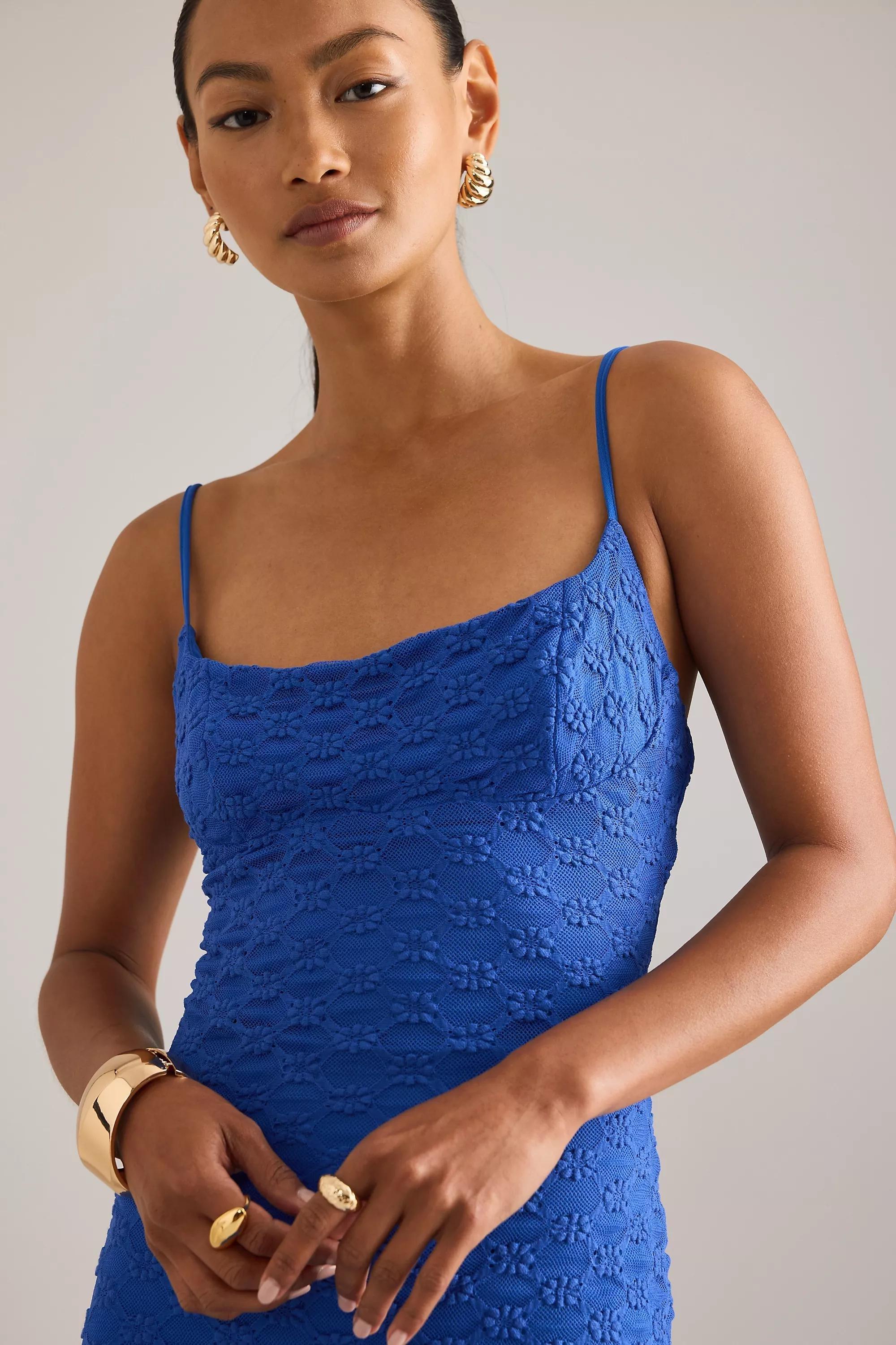 Bardot Adoni Mesh Midi Dress, Blue, A501_0040, large image number 4