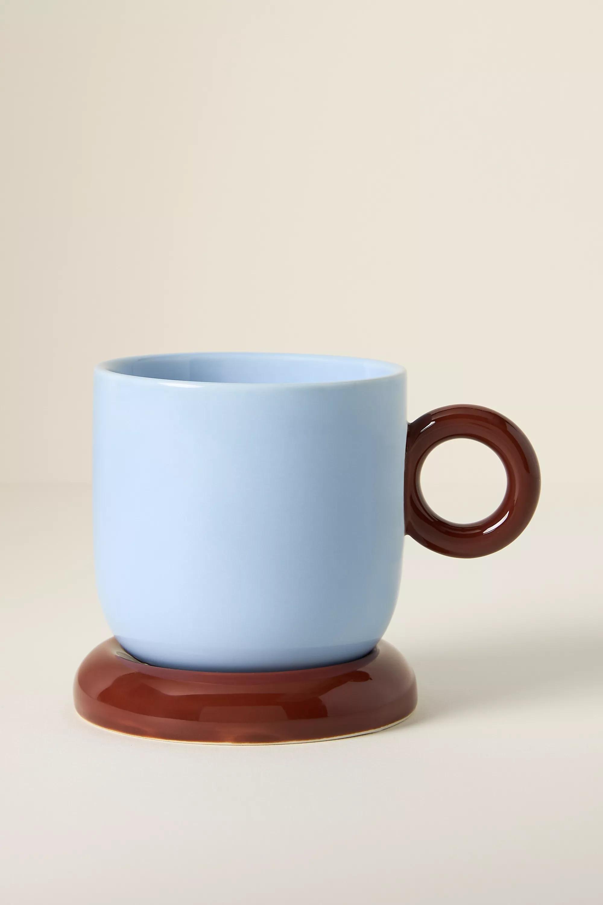 BLUE PATTERN Rika Stoneware Mug, Black, large image number 3