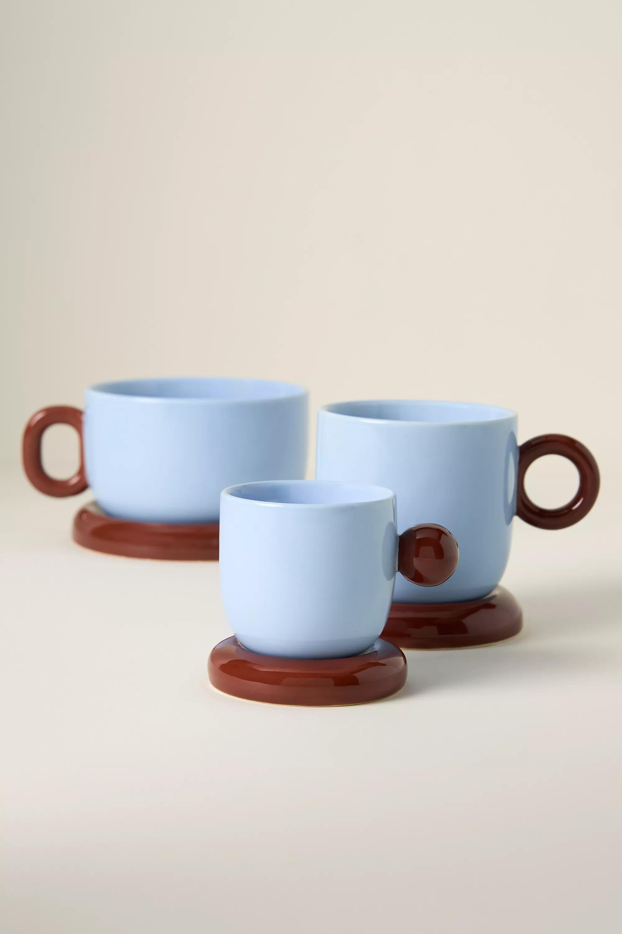 BLUE PATTERN Rika Stoneware Mug, Black, large image number 4