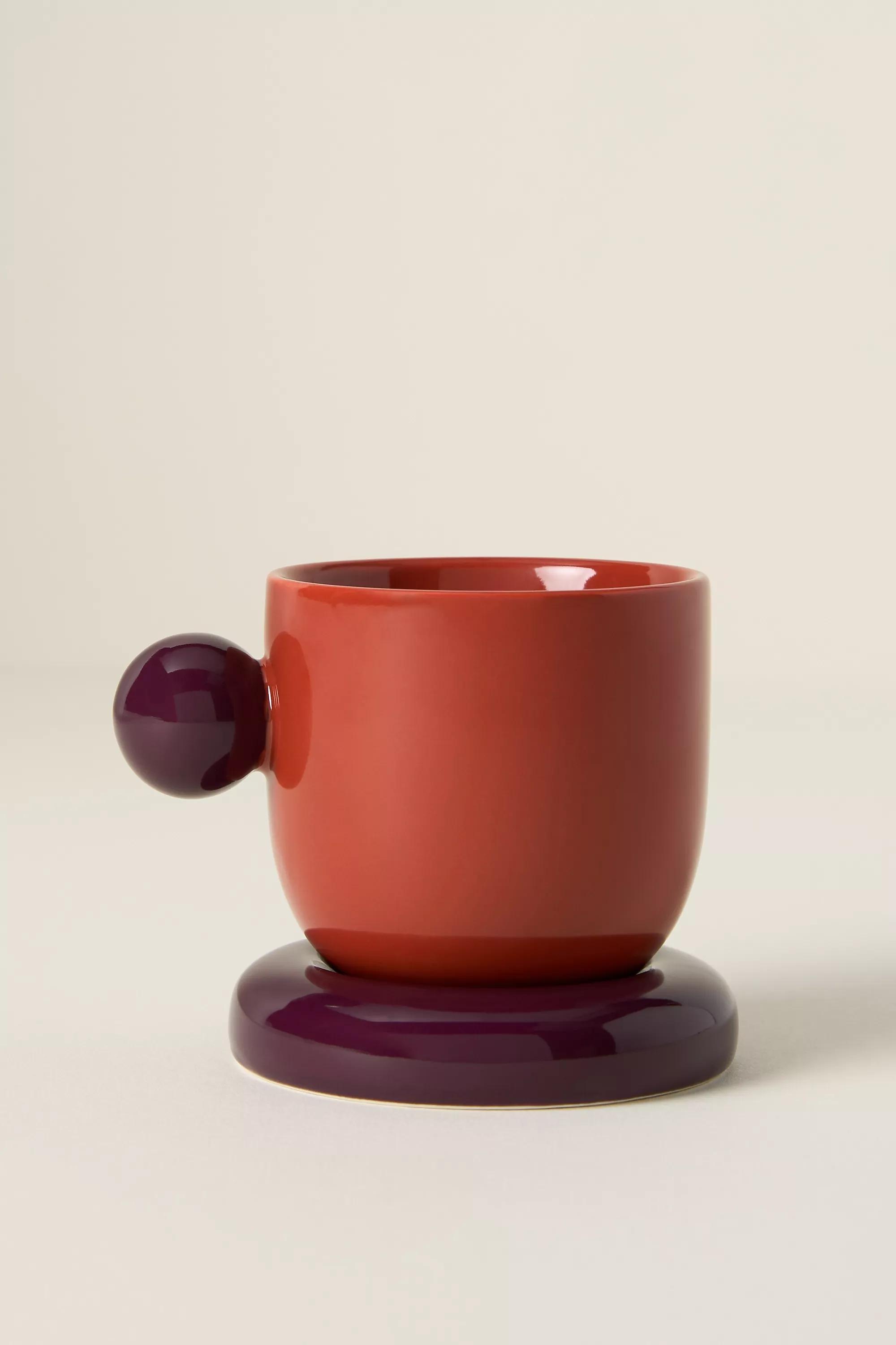 Rika Stoneware Espresso Cup, Red, A501_0061, medium