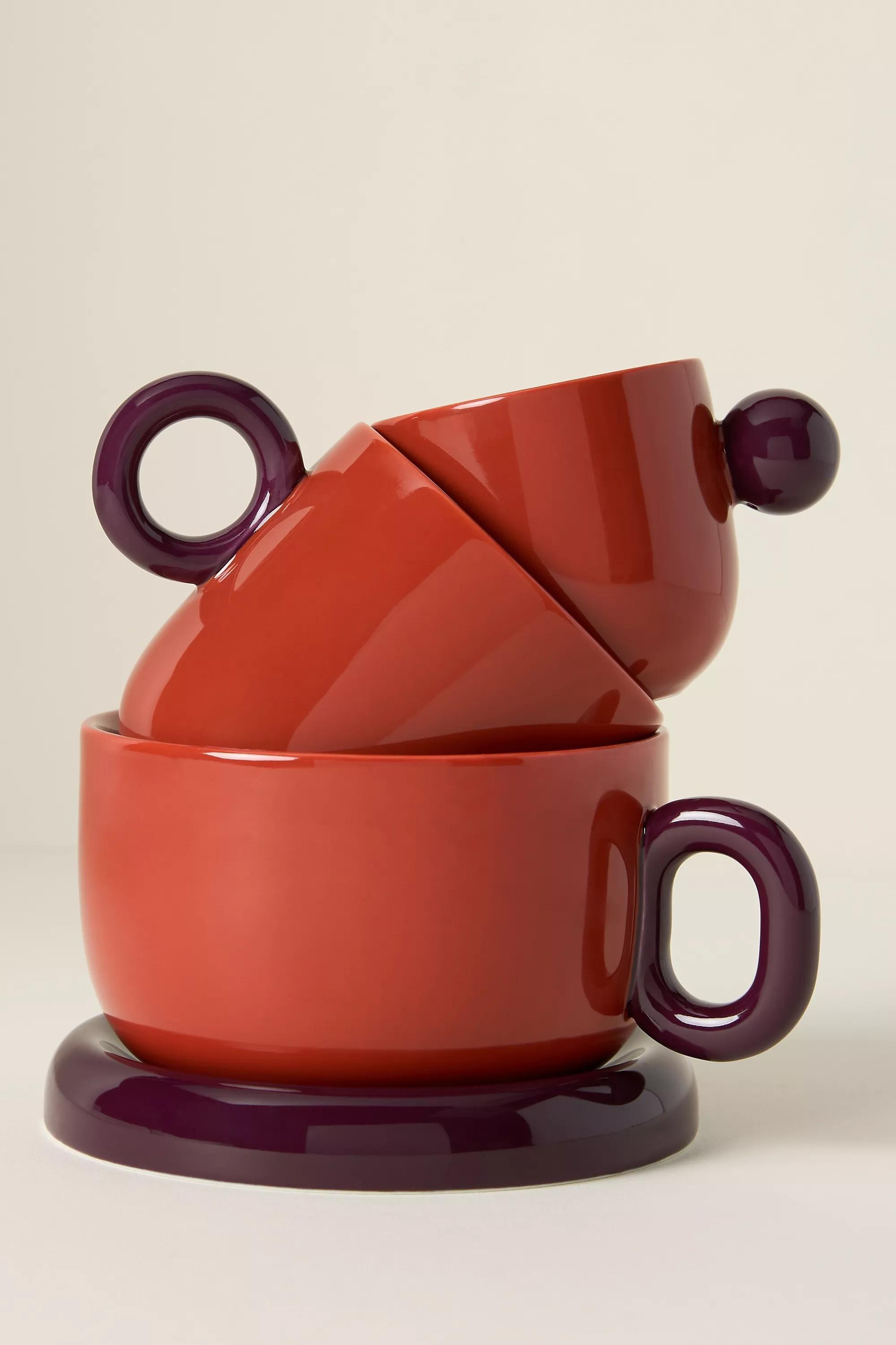 Rika Stoneware Espresso Cup, Red, A501_0061, medium