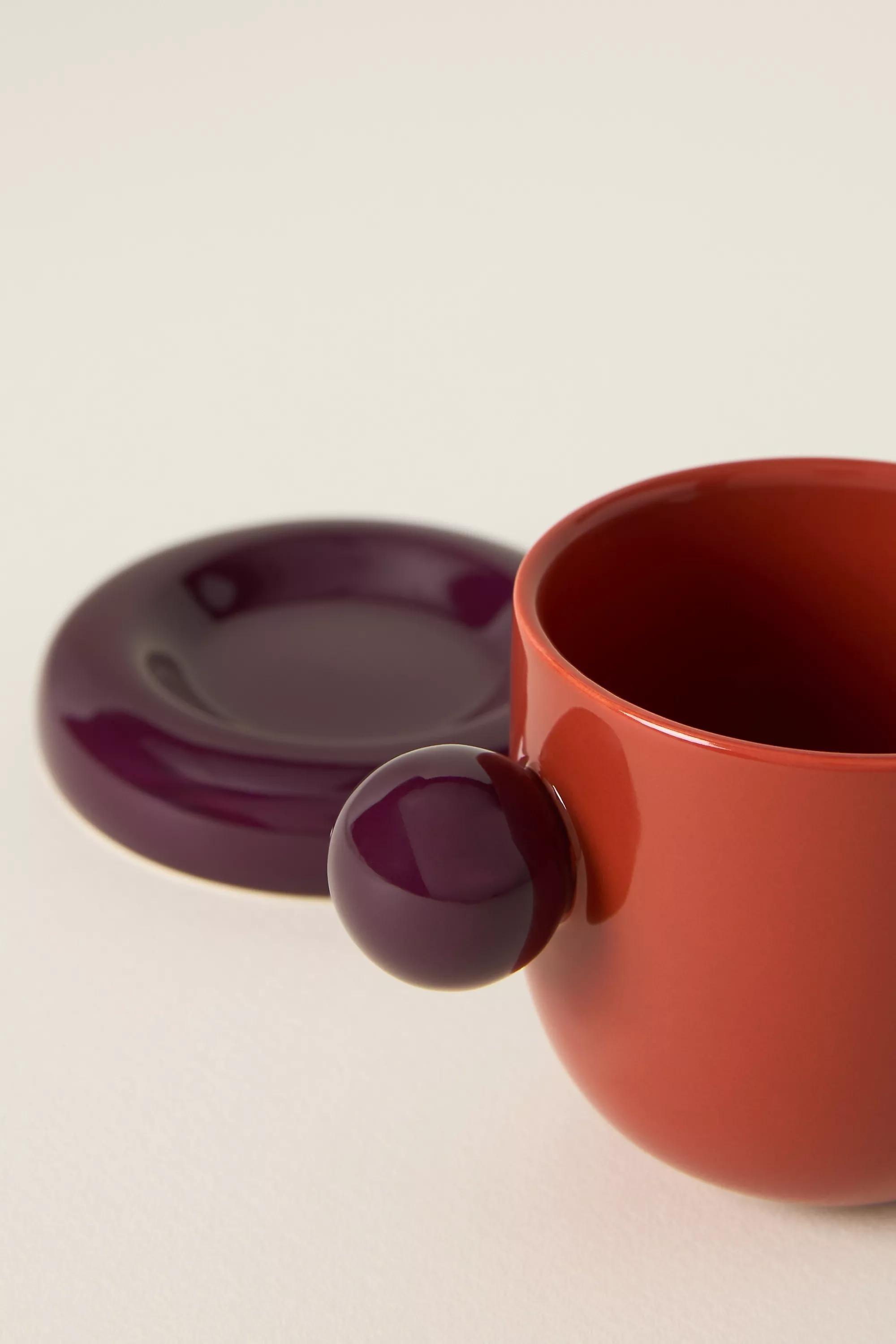 Rika Stoneware Espresso Cup, Red, A501_0061, medium