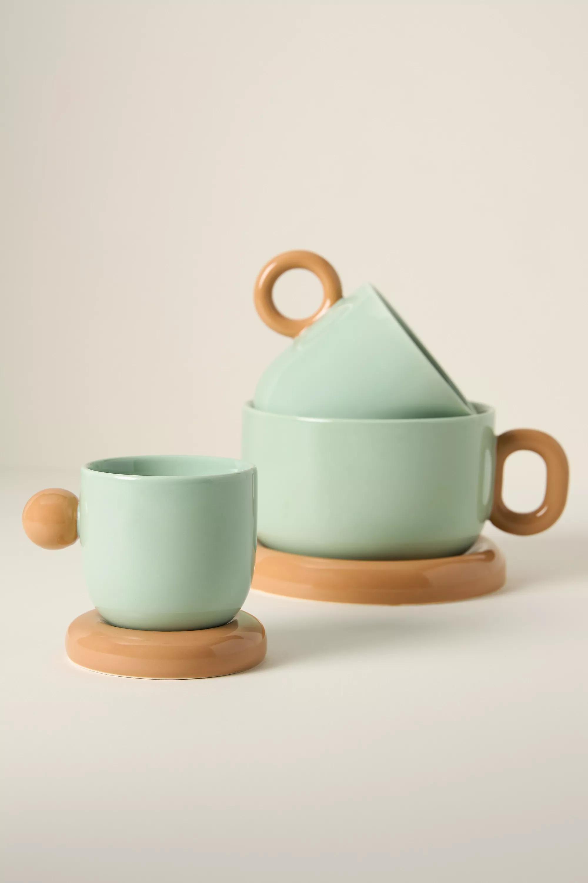 Rika Stoneware Espresso Cup, Green, A501_0102, medium