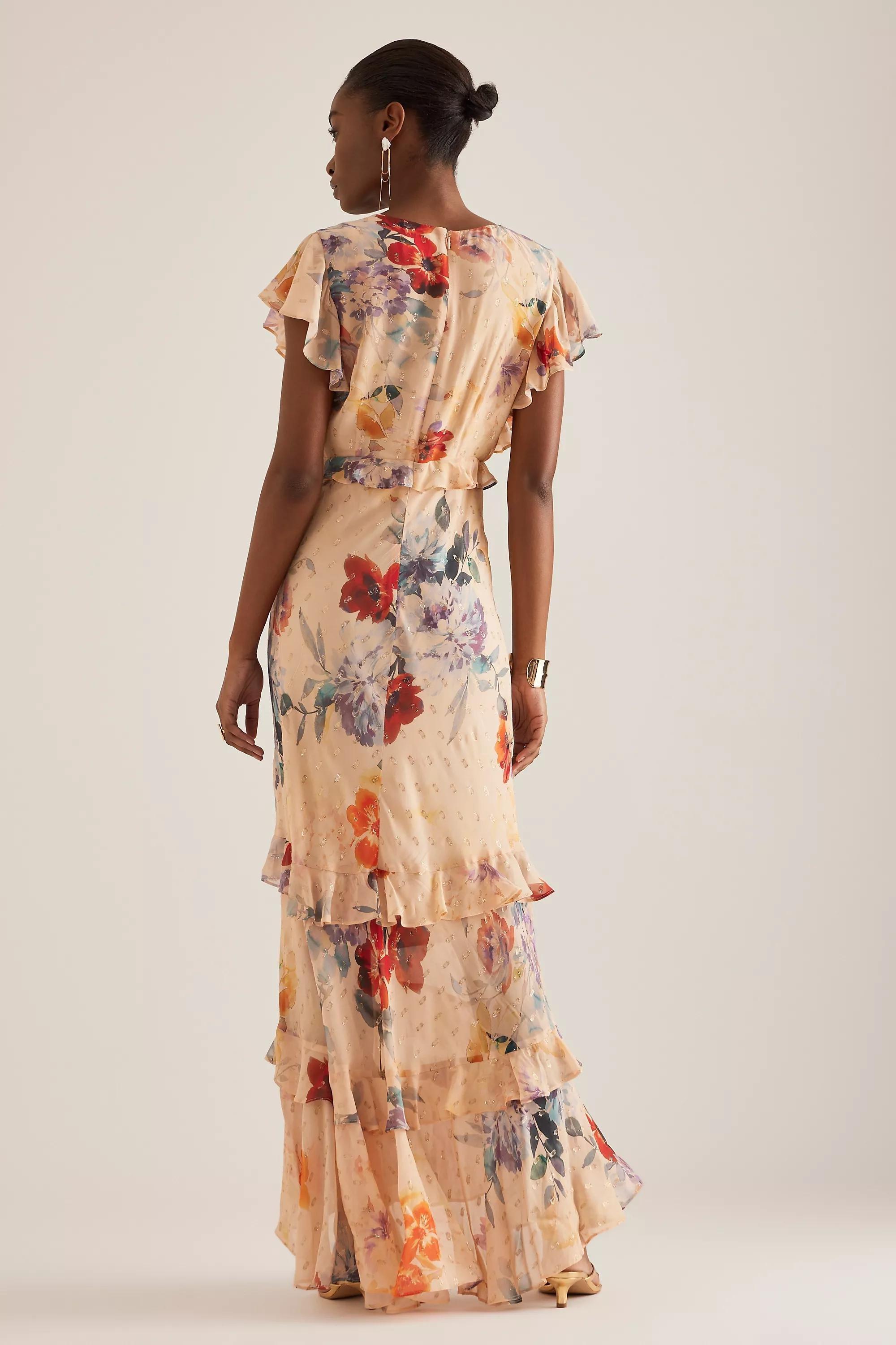 Anthropologie Floral A-Line Maxi Dress, , large image number 1