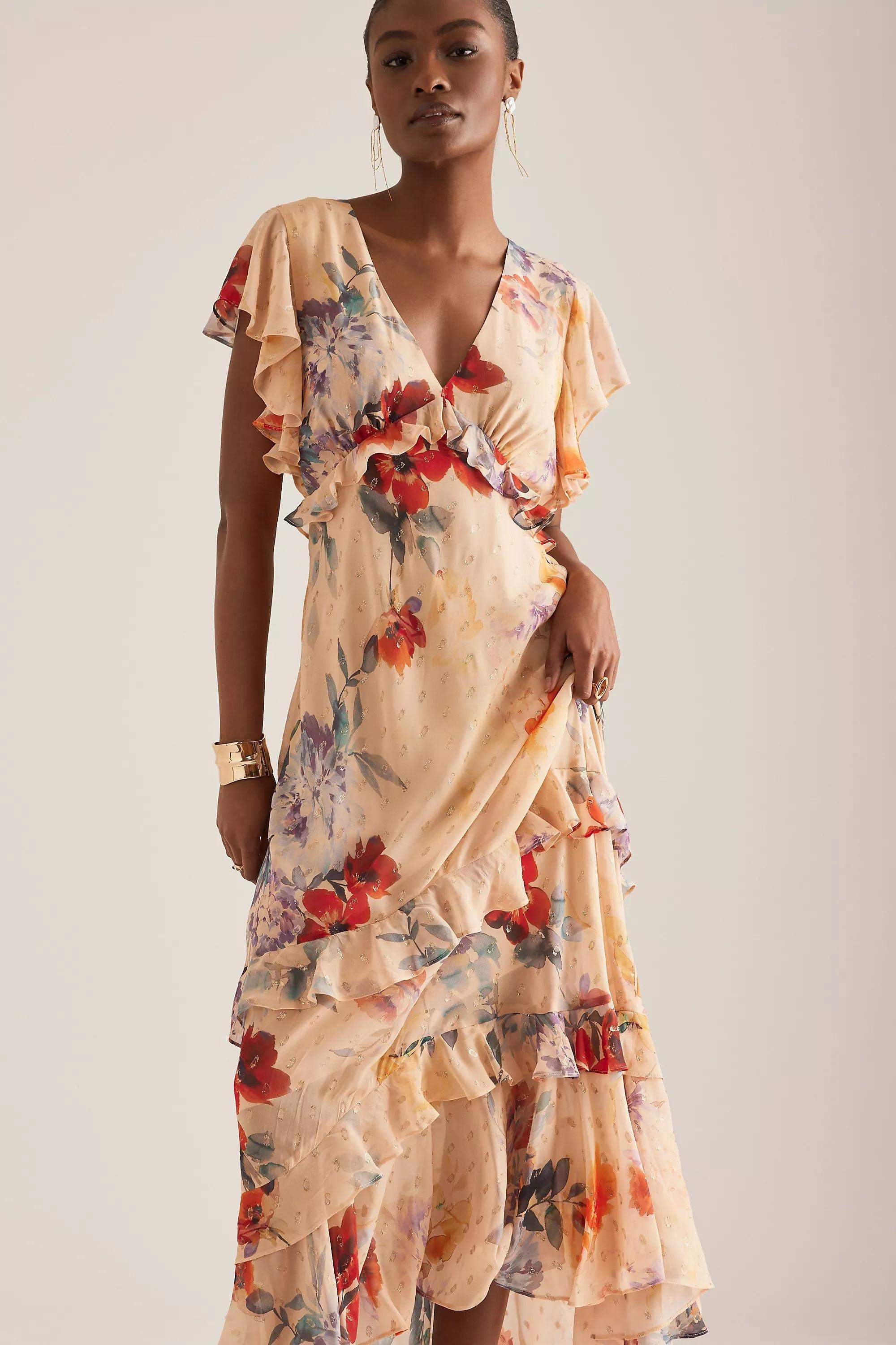 Anthropologie Floral A-Line Maxi Dress, , large image number 4