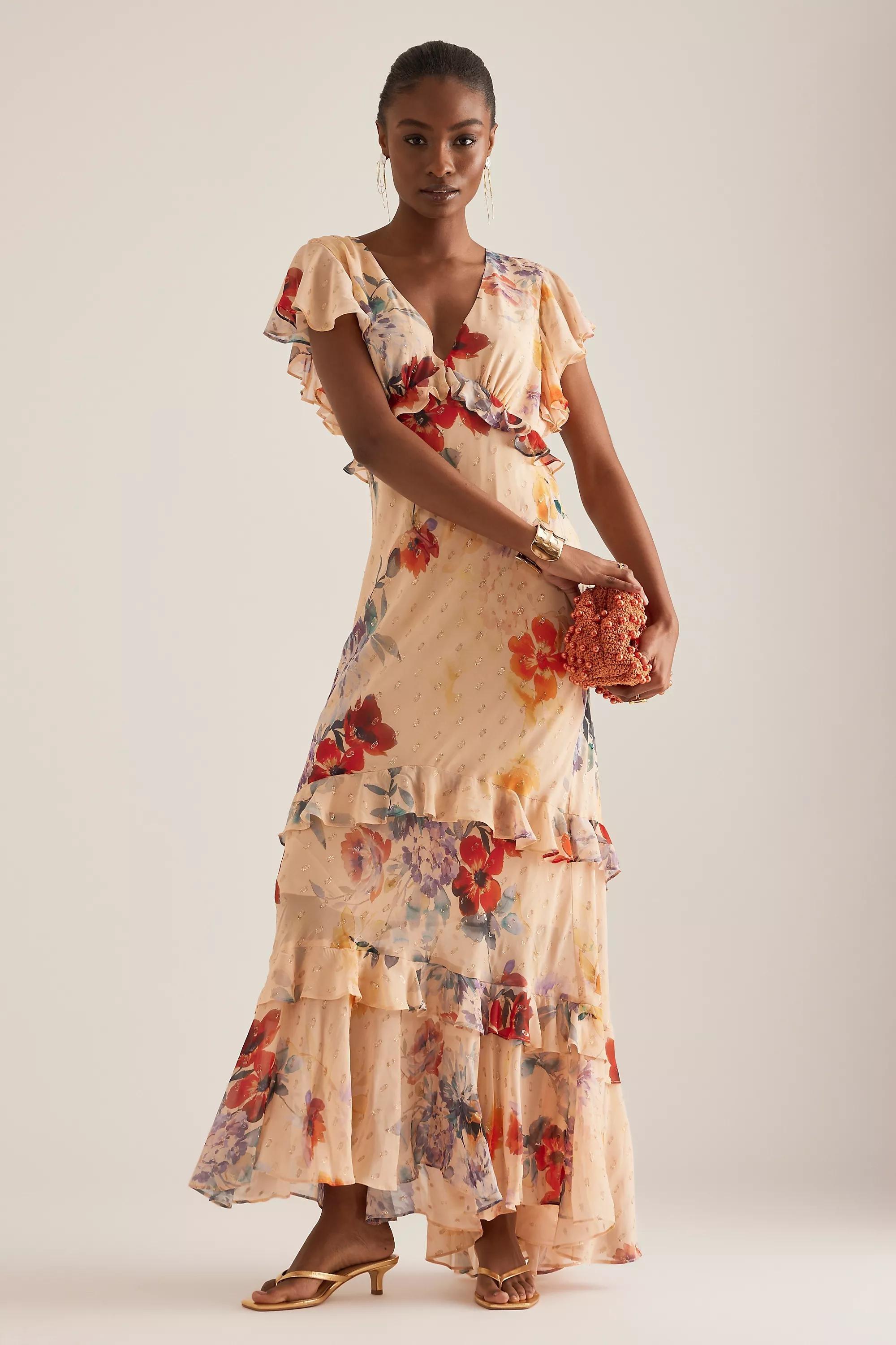 Anthropologie Floral A-Line Maxi Dress, , large image number 5