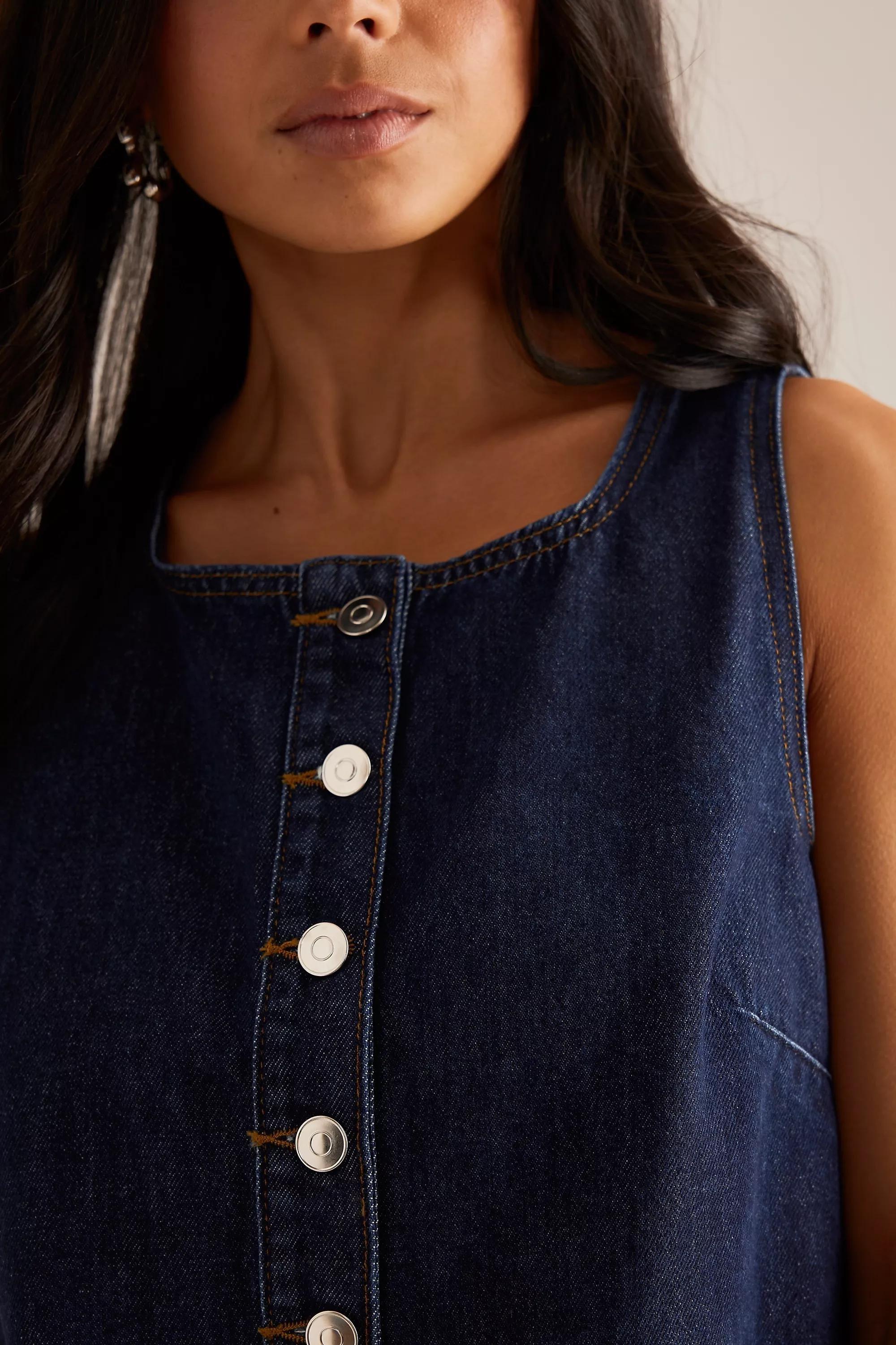 Blue Aligne Miranda Sleeveless Denim Top, A501_0093, large image number 3