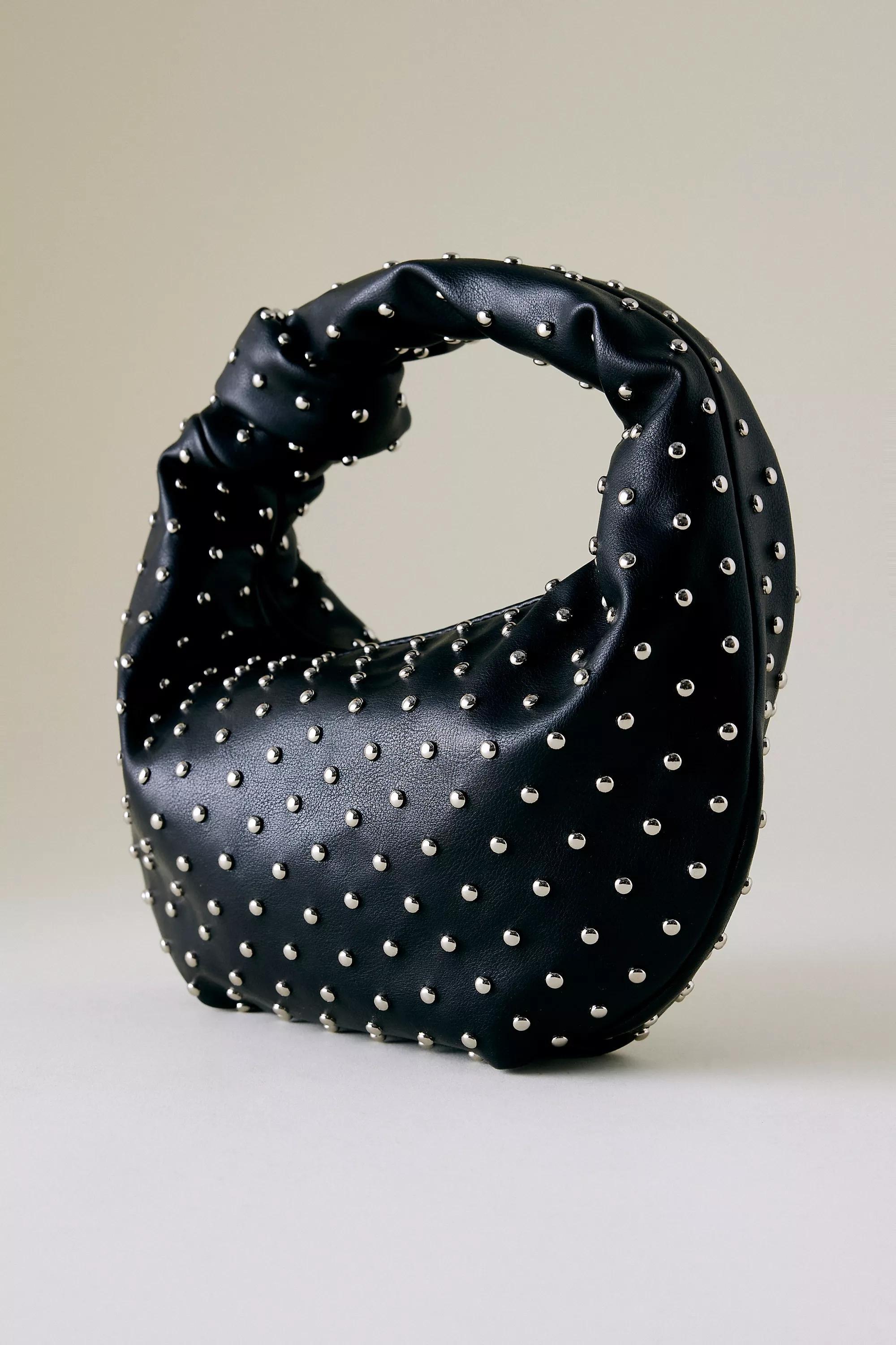 Melie Bianco Larissa Studded Faux-Leather Shoulder Bag, Black, A501_0001, large image number 4