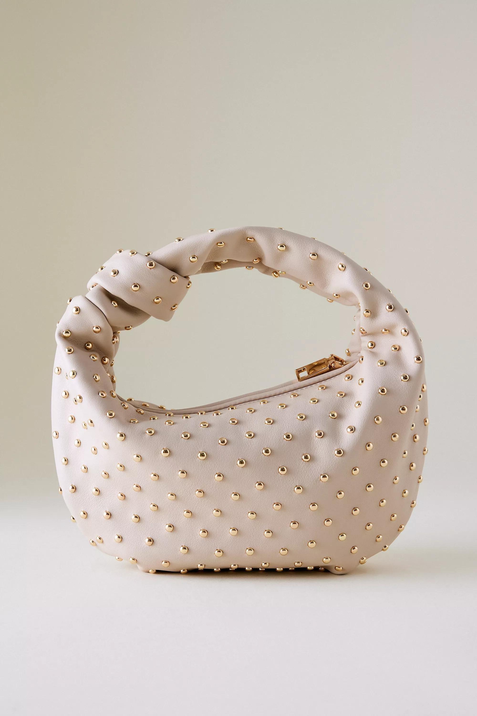 Melie Bianco Larissa Studded Faux-Leather Shoulder Bag, Beige, A501_0011, large image number 1