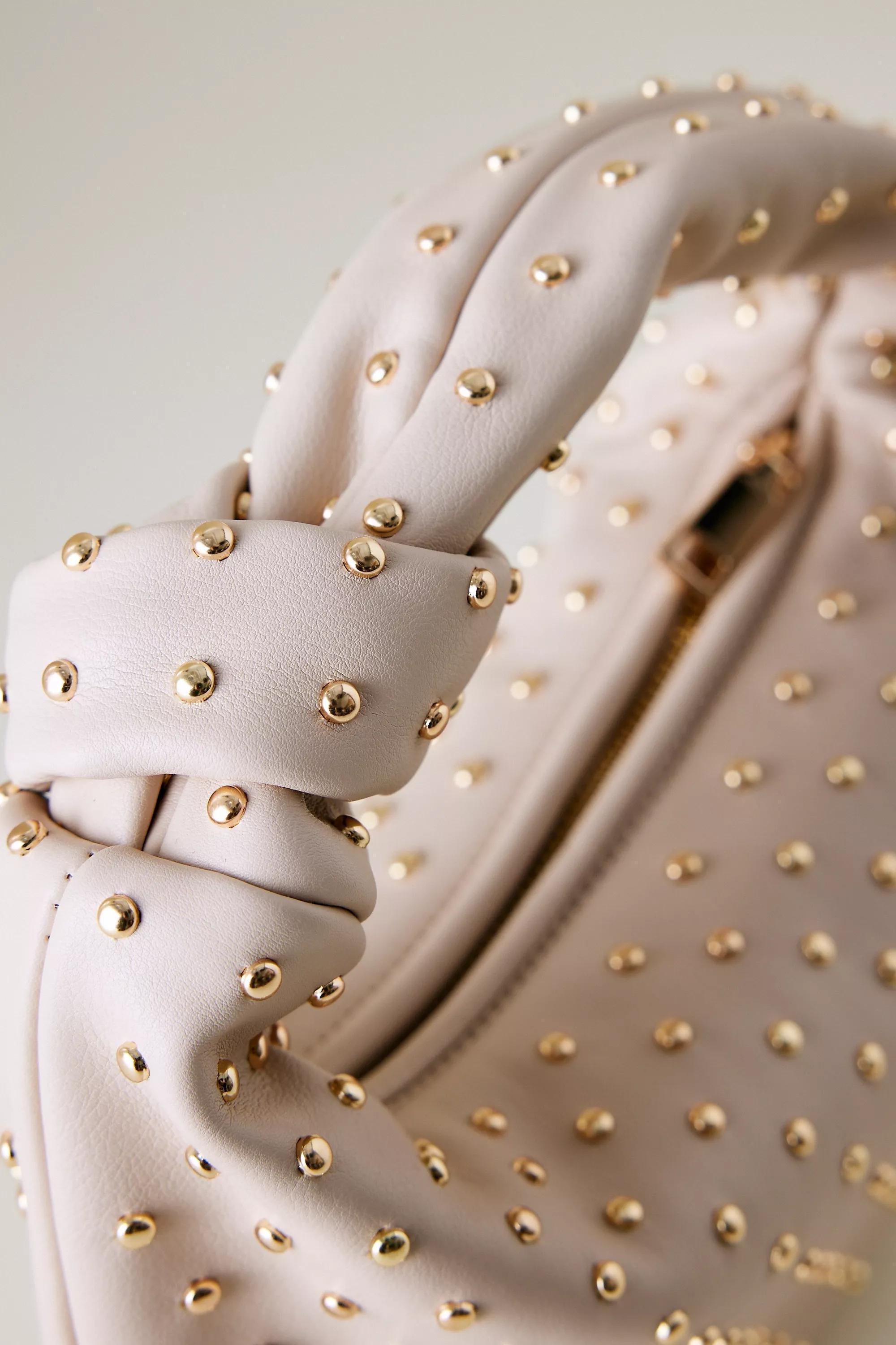 Melie Bianco Larissa Studded Faux-Leather Shoulder Bag, Beige, A501_0011, large image number 2