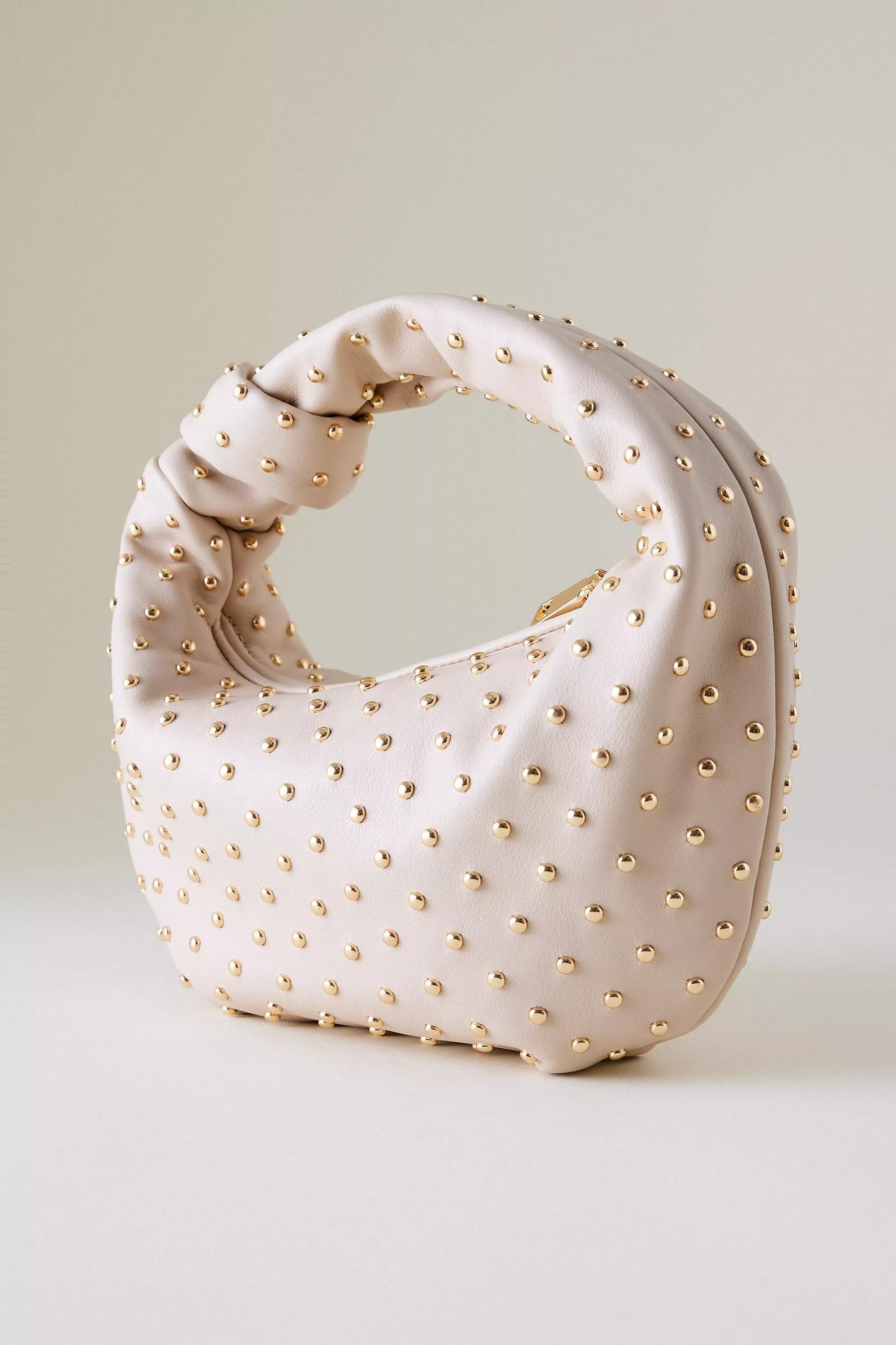 Melie Bianco Larissa Studded Faux-Leather Shoulder Bag, Beige, A501_0011, large image number 4