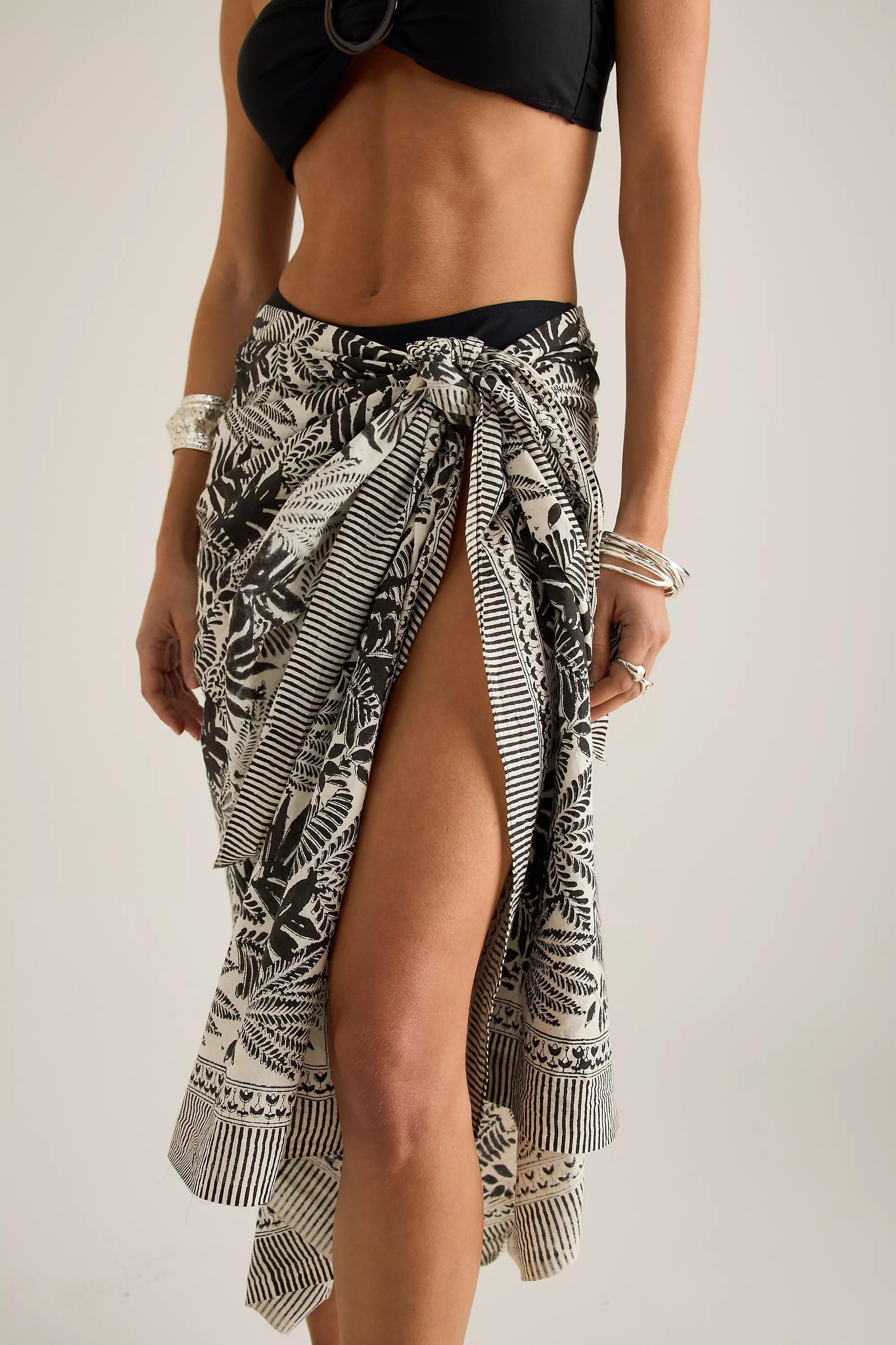 BLACK Dilli Grey Palm Sarong, A501_0001, large image number 2