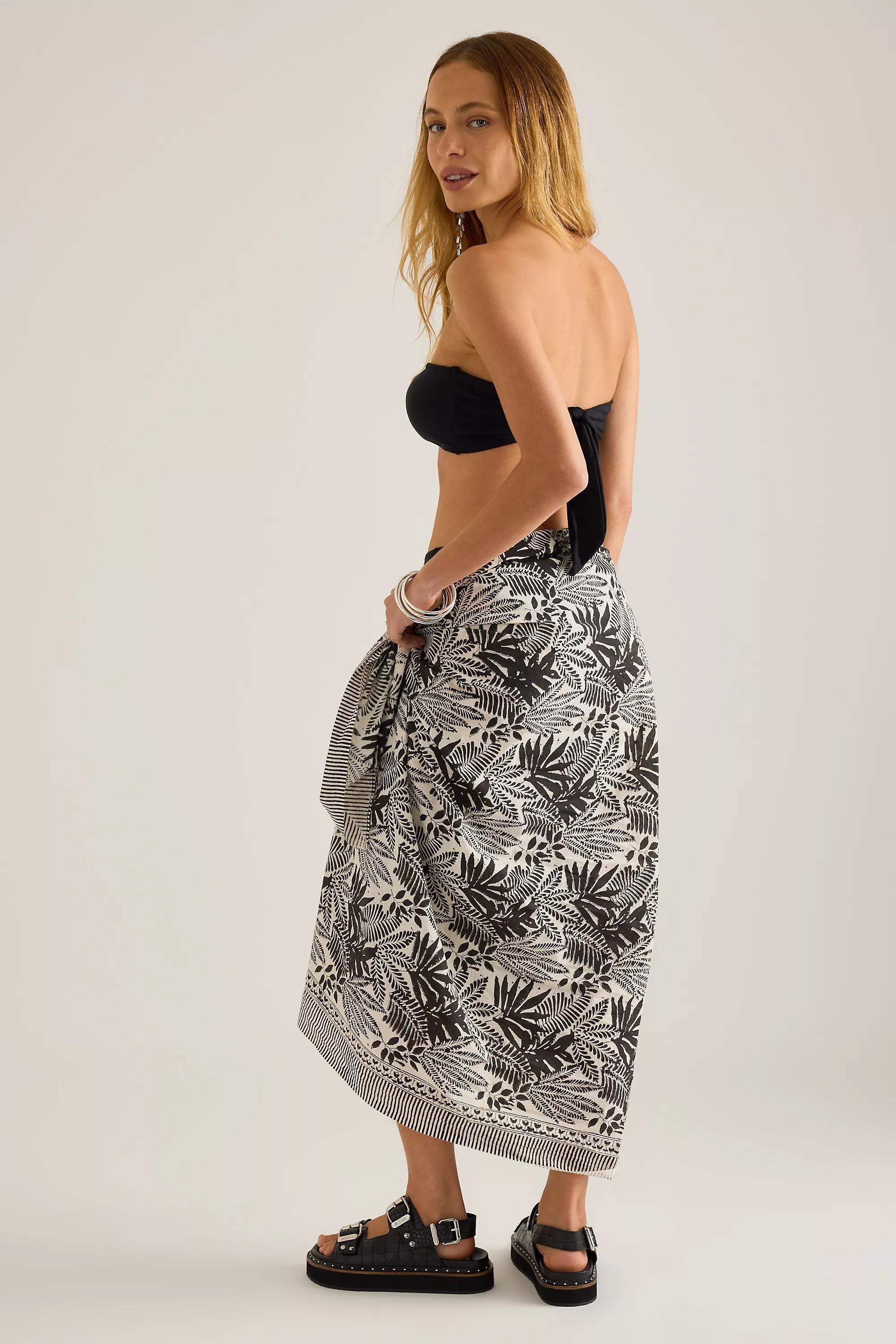 BLACK Dilli Grey Palm Sarong, A501_0001, large image number 3