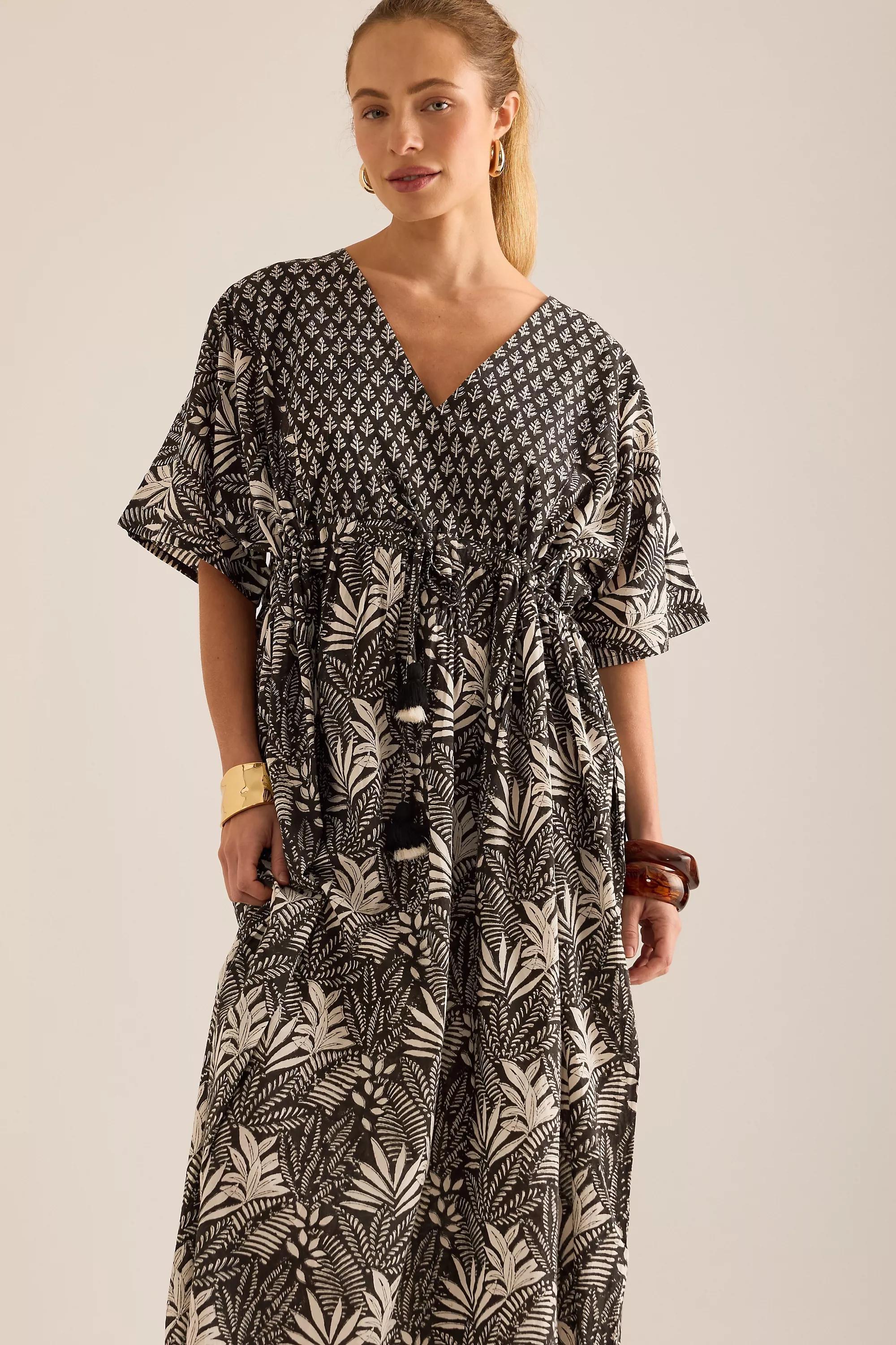 Dilli Grey Palm Kaftan, Black, A501_0001, large image number 3