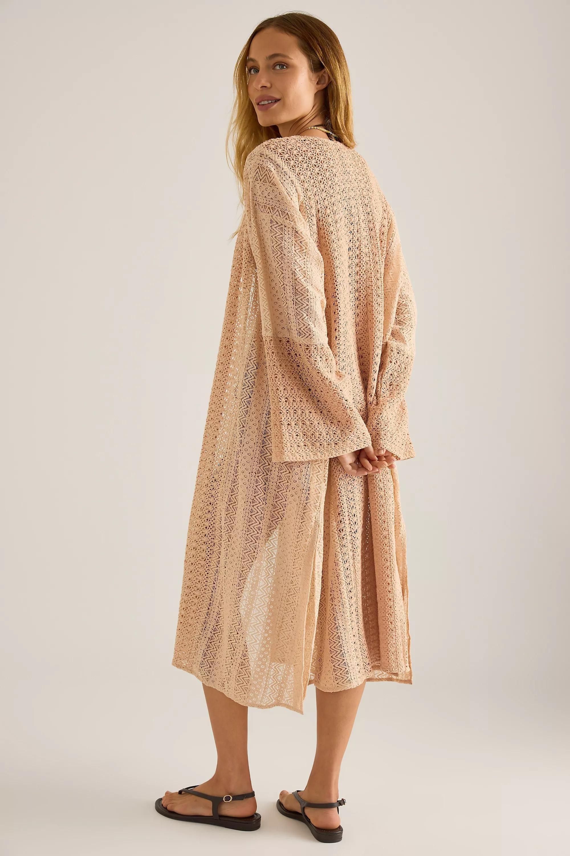 PINK By Anthropologie Crochet Kimono, A501_0066, large image number 1