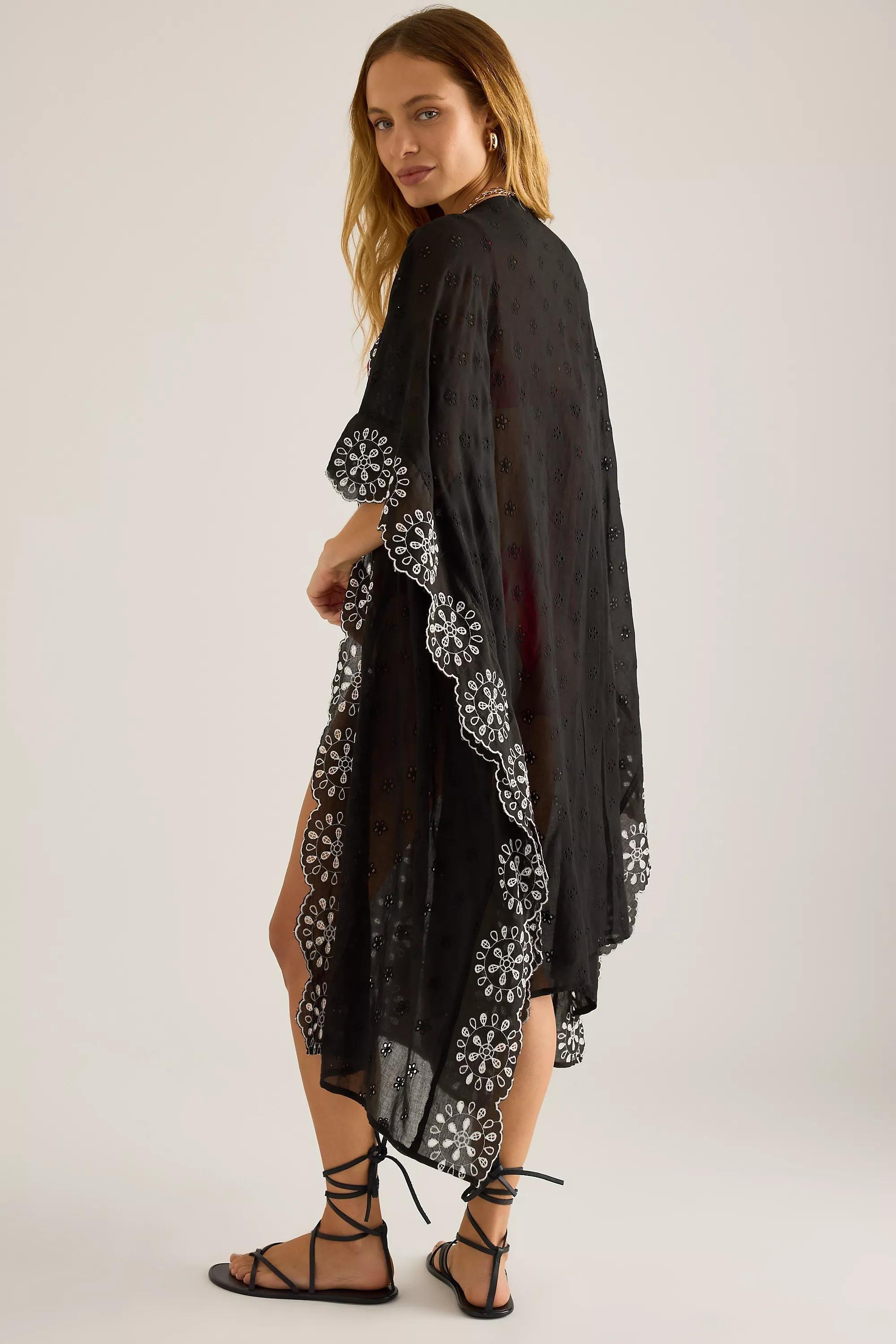 BLACK By Anthropologie Embroidered Broderie Kimono, A501_0001, large image number 1