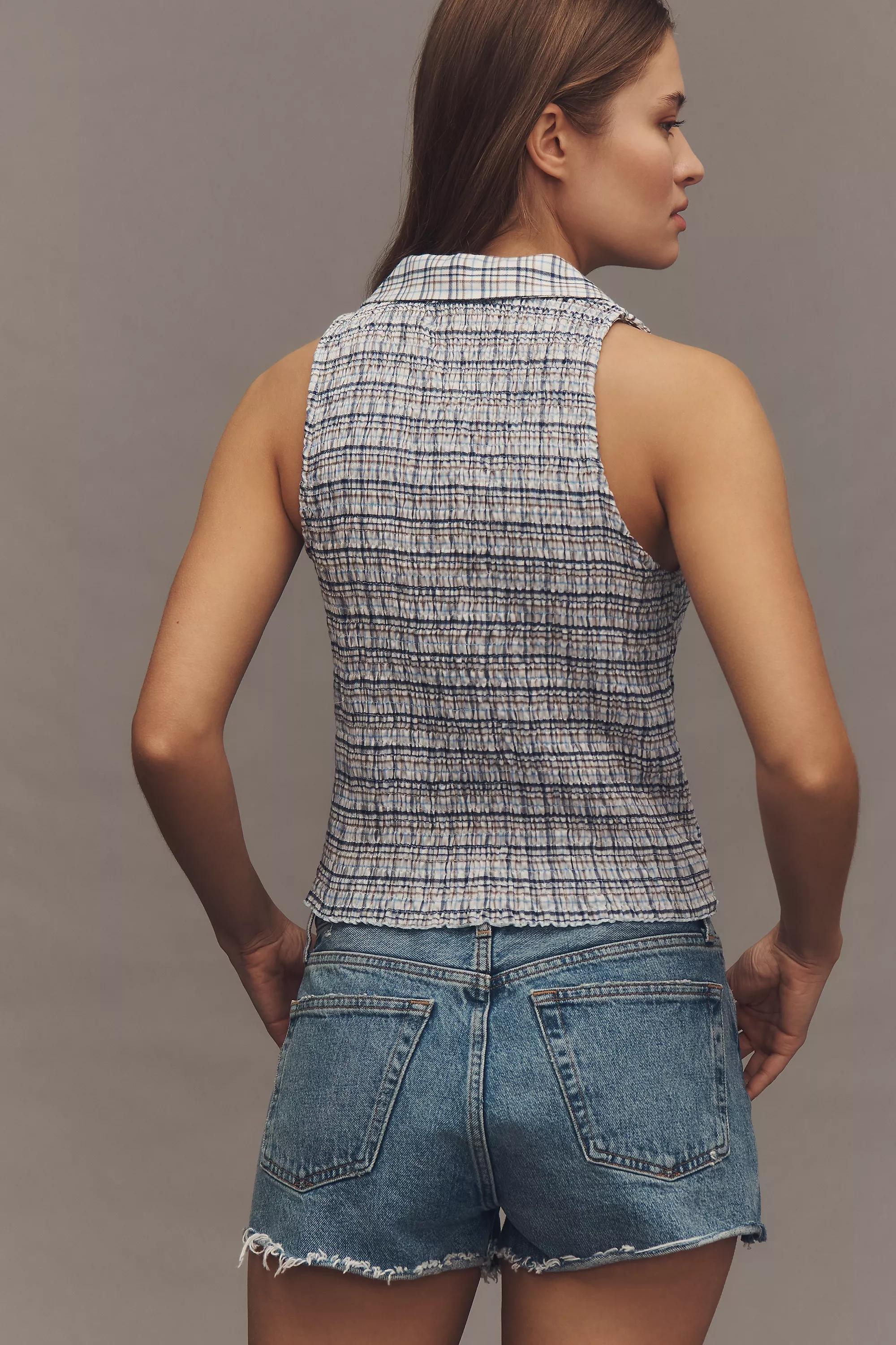 Anthropologie Top Women Crop Top, Navy, A501_0041, large image number 1