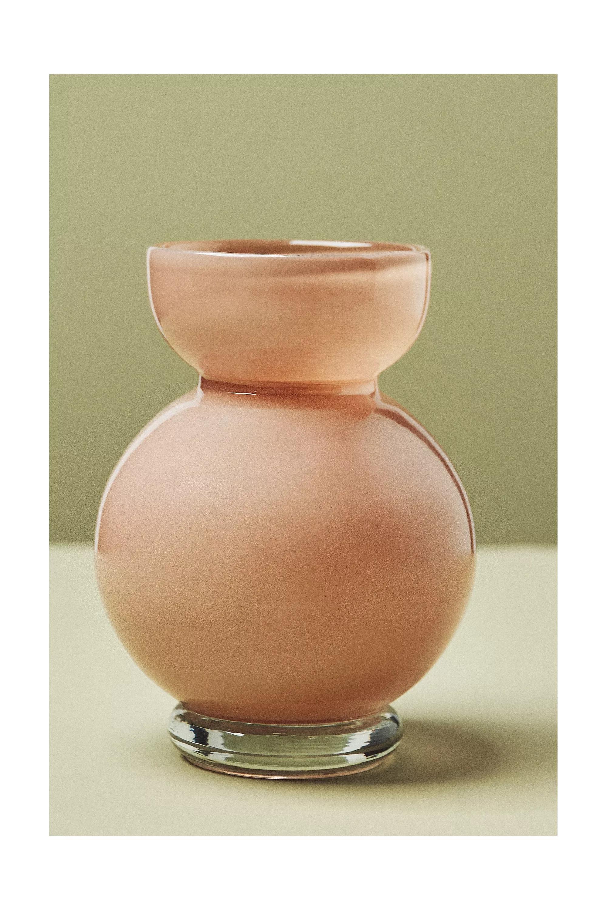 Maude Sculptural Glass Vase, Brown, A501_0020, medium