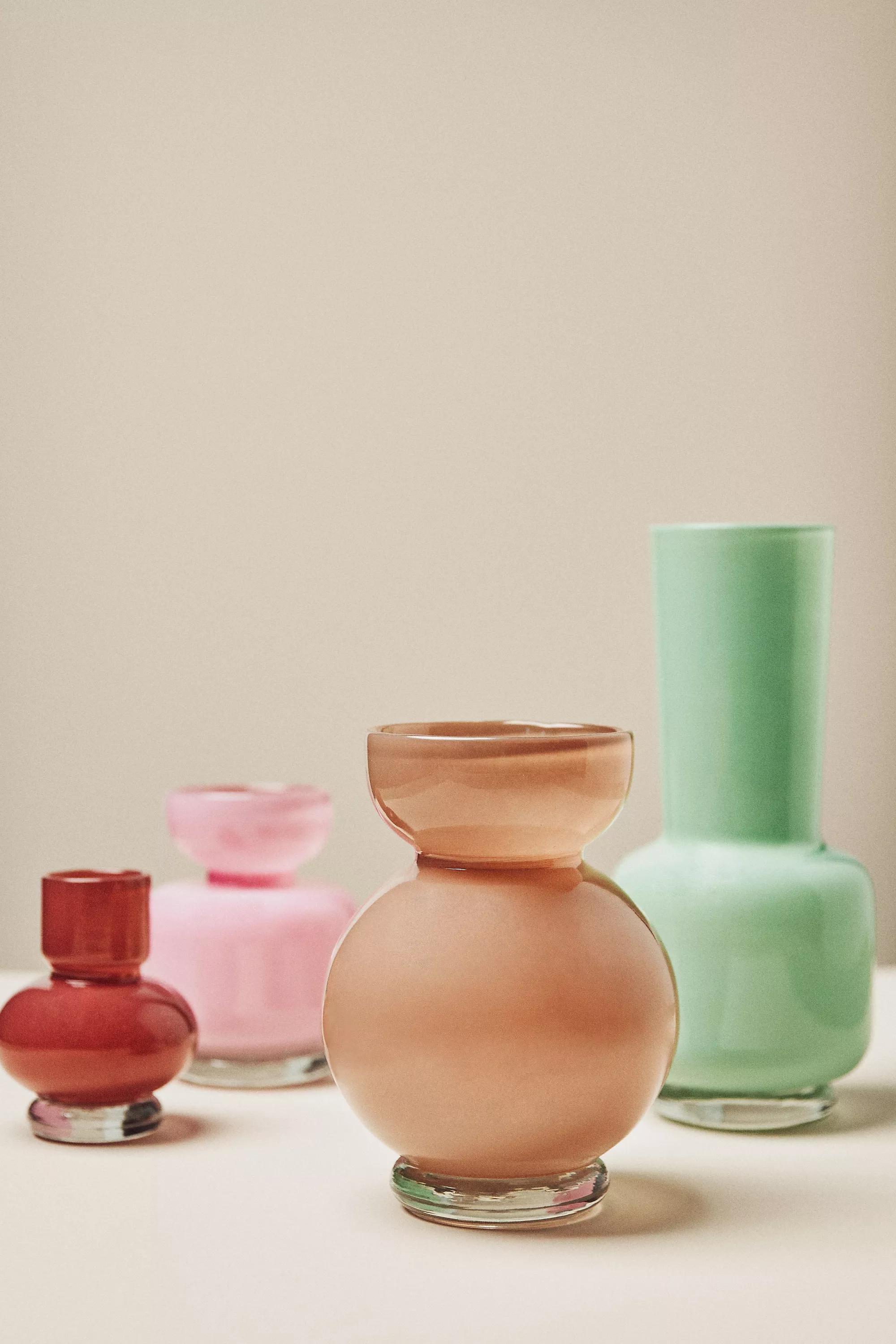 Maude Sculptural Glass Vase, Green, A501_0102, large image number 1