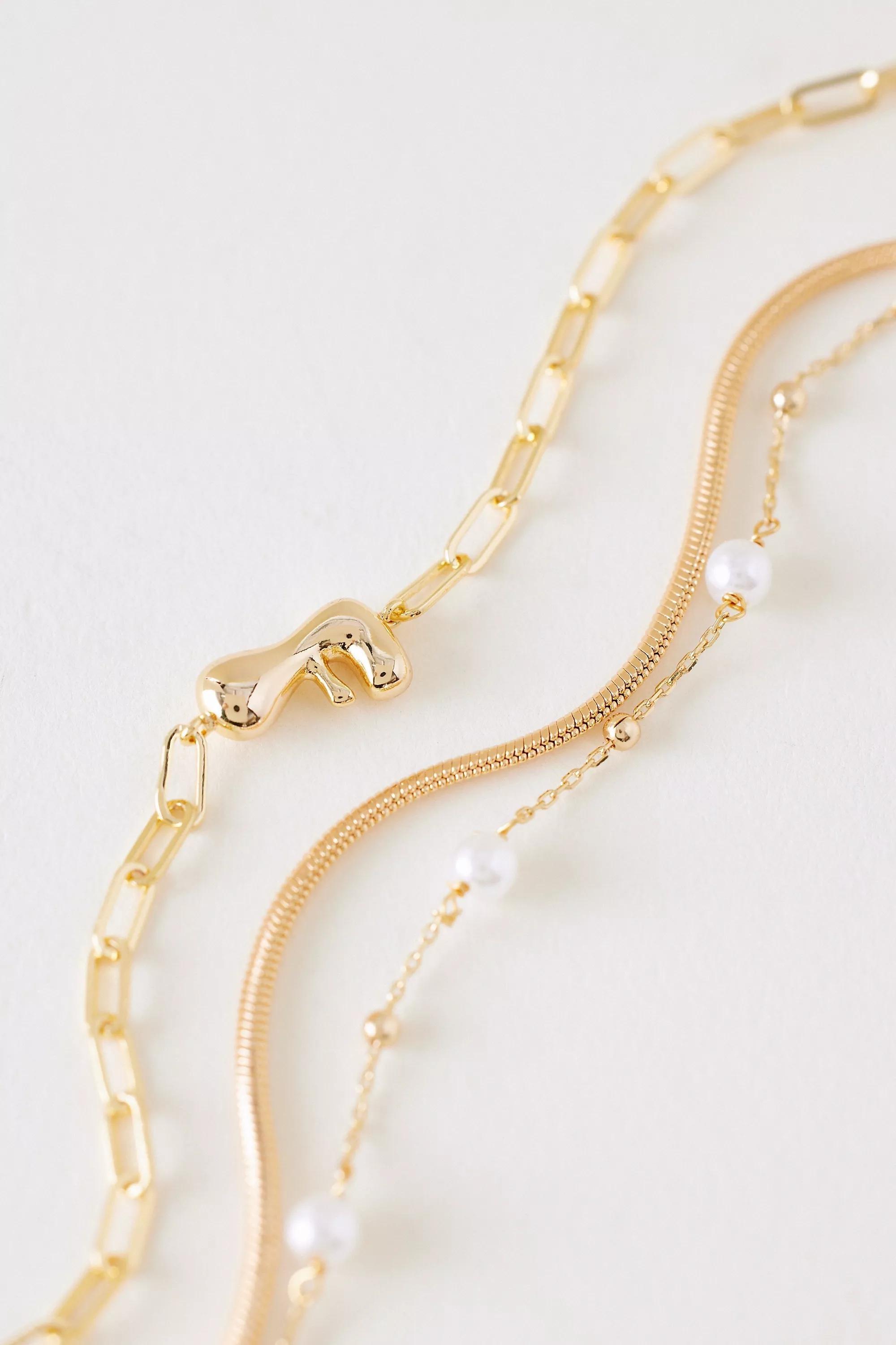 F Pearl Bubble Monogram Bracelet, Gold, A501_0906, large image number 1