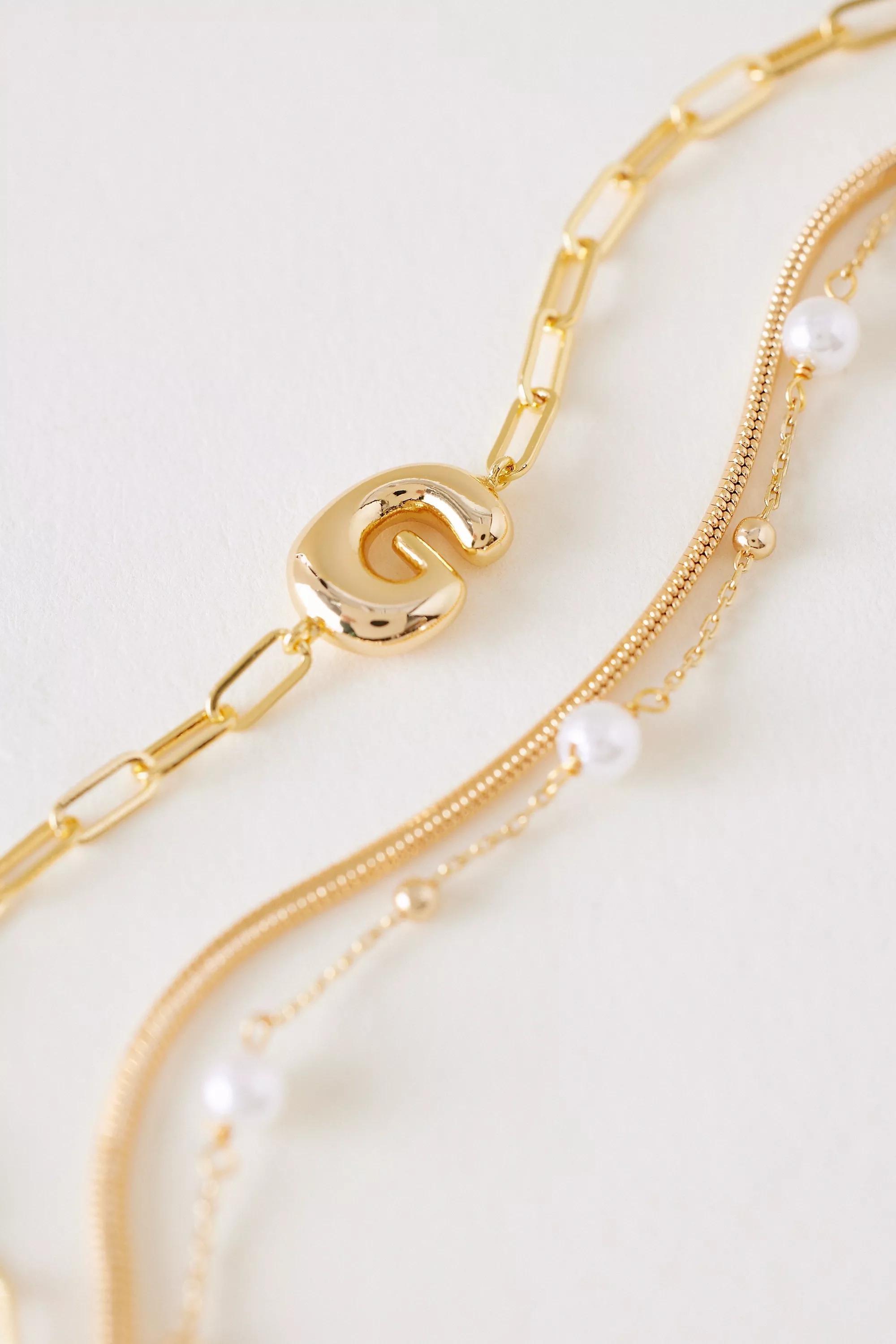 G Pearl Bubble Monogram Bracelet, Gold, A501_0907, large image number 1