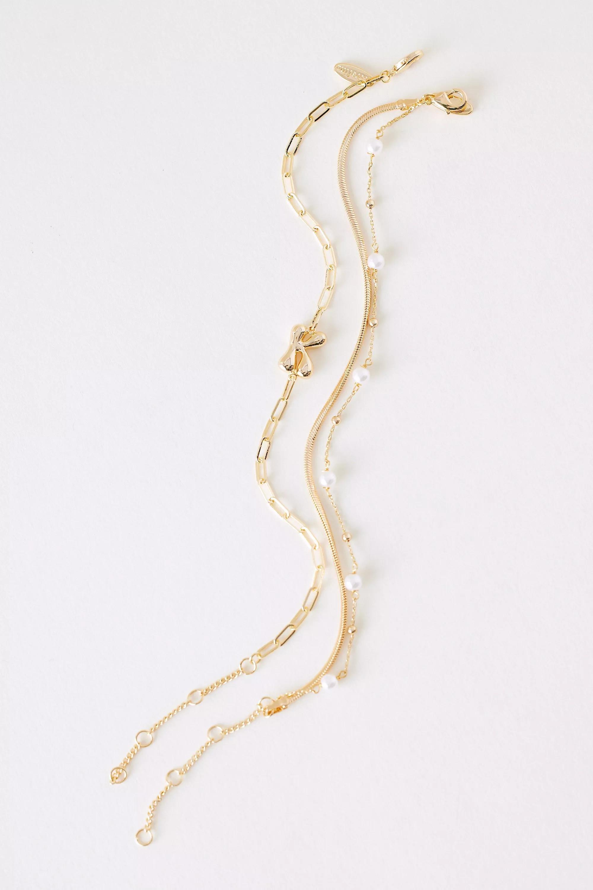 K Pearl Bubble Monogram Bracelet, Gold, A501_0911, large image number 0