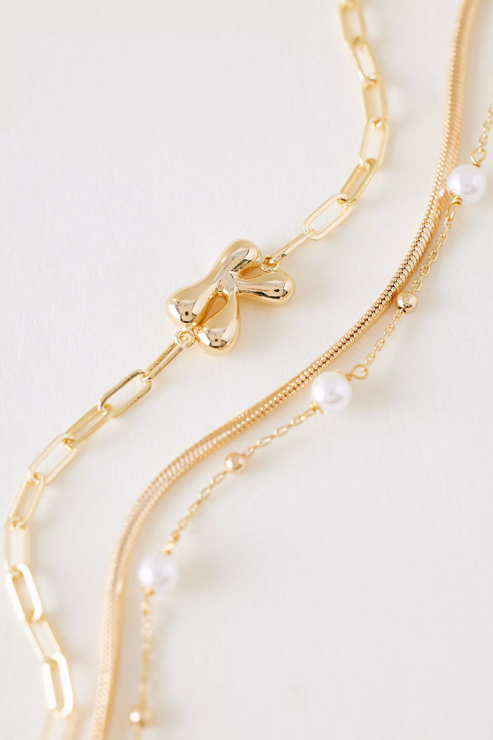K Pearl Bubble Monogram Bracelet, Gold, A501_0911, large image number 1