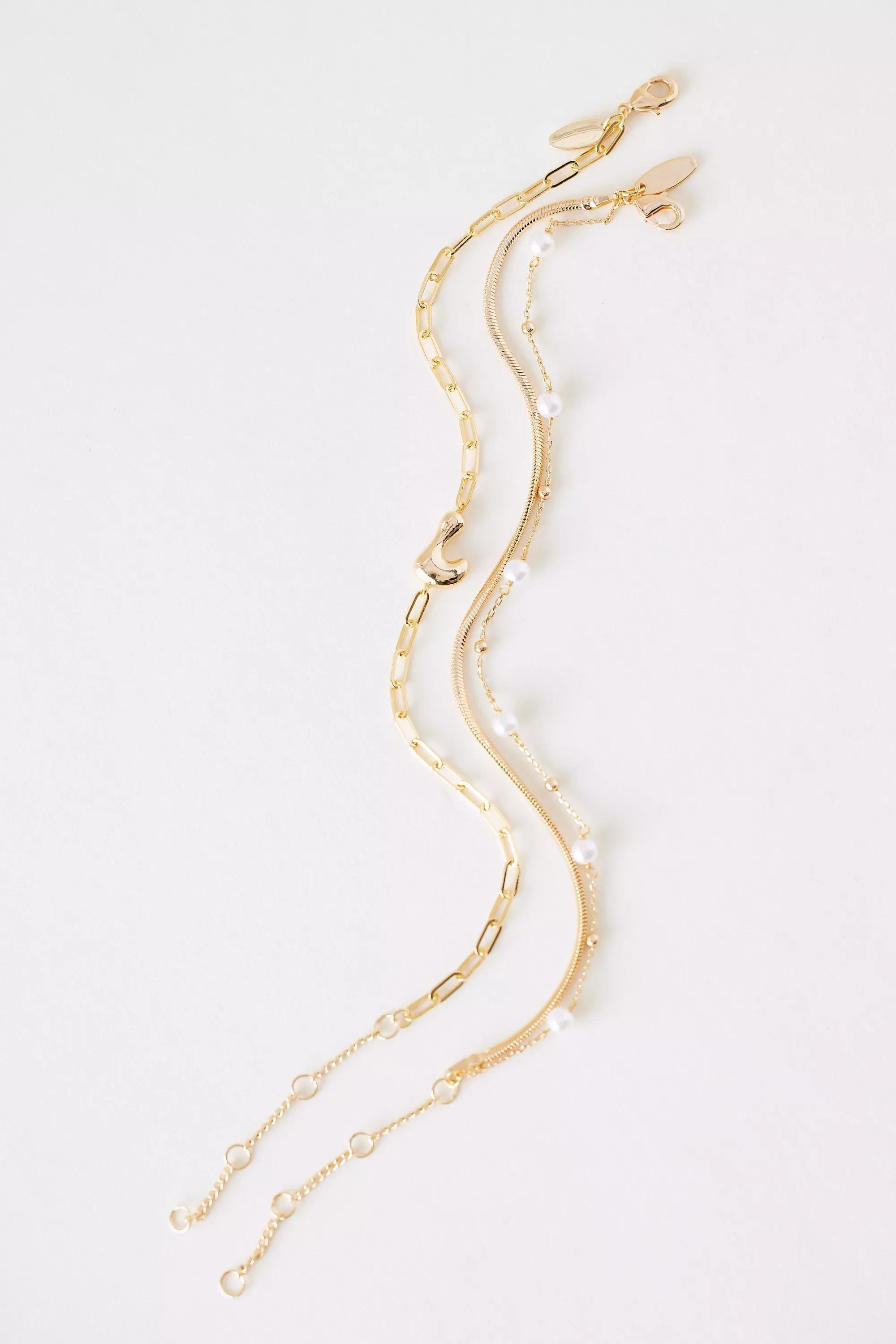 L Pearl Bubble Monogram Bracelet, Gold, A501_0912, large image number 0