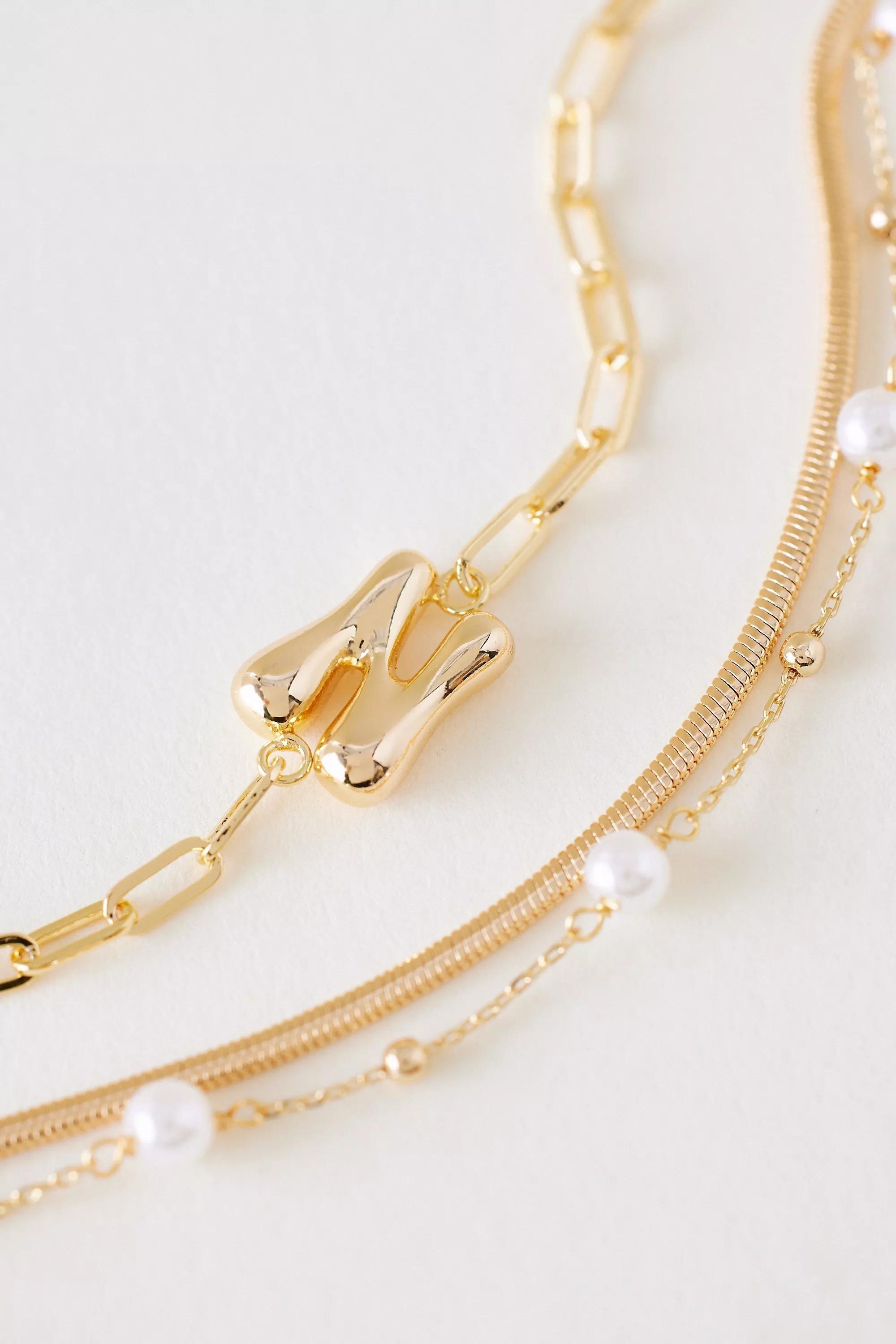 N Pearl Bubble Monogram Bracelet, Gold, A501_0914, large image number 1