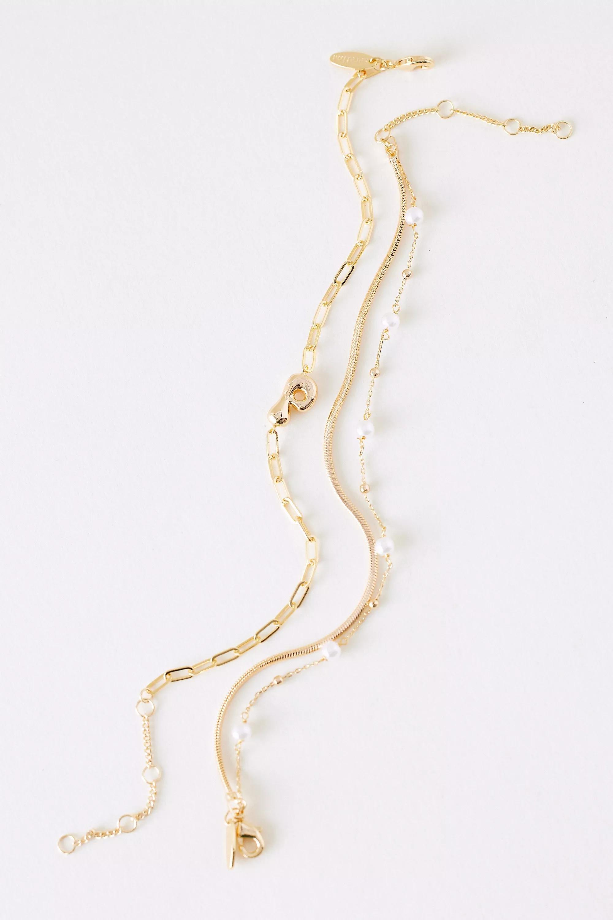 P Pearl Bubble Monogram Bracelet, Gold, A501_0916, large image number 0