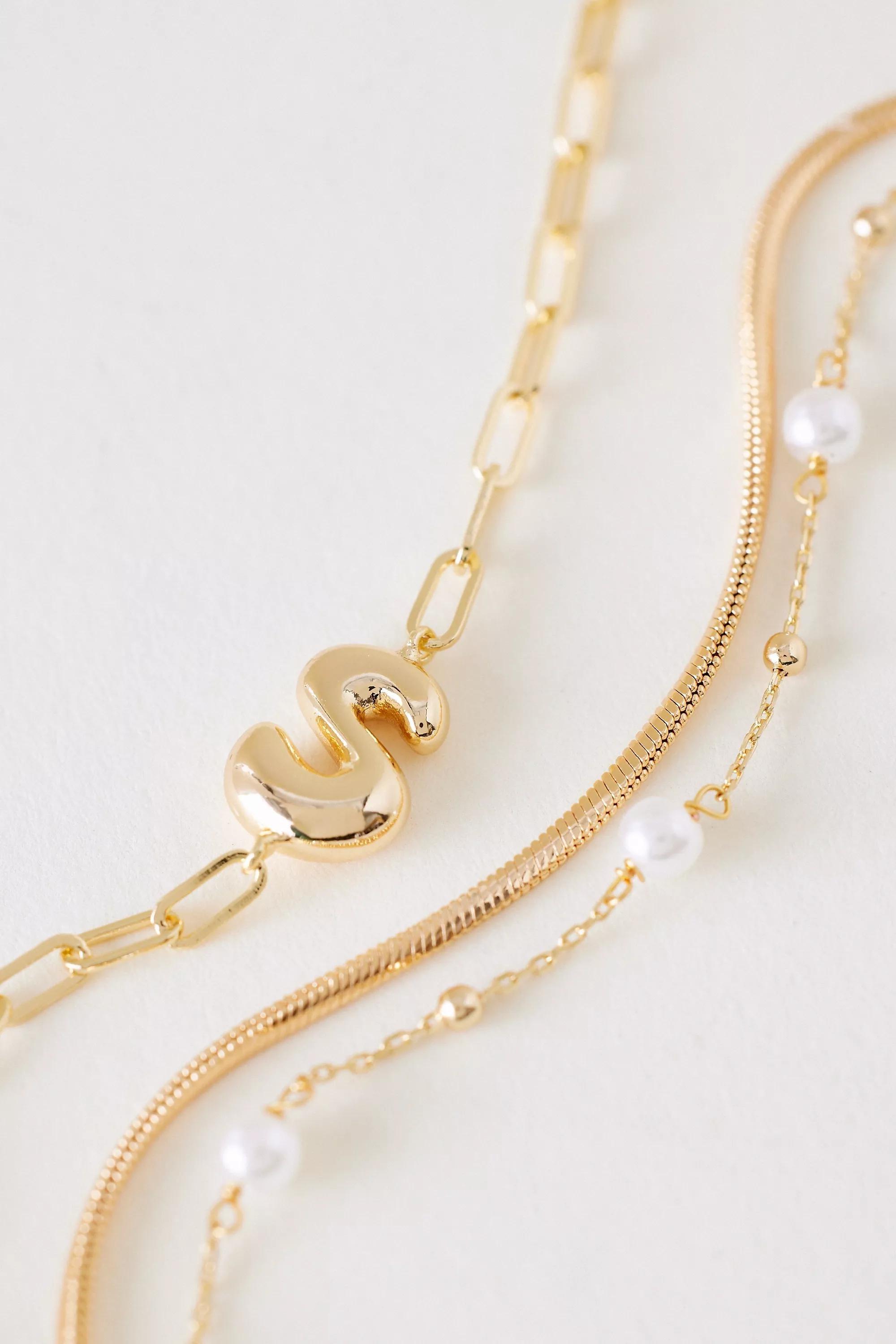 S Pearl Bubble Monogram Bracelet, Gold, A501_0919, large image number 1