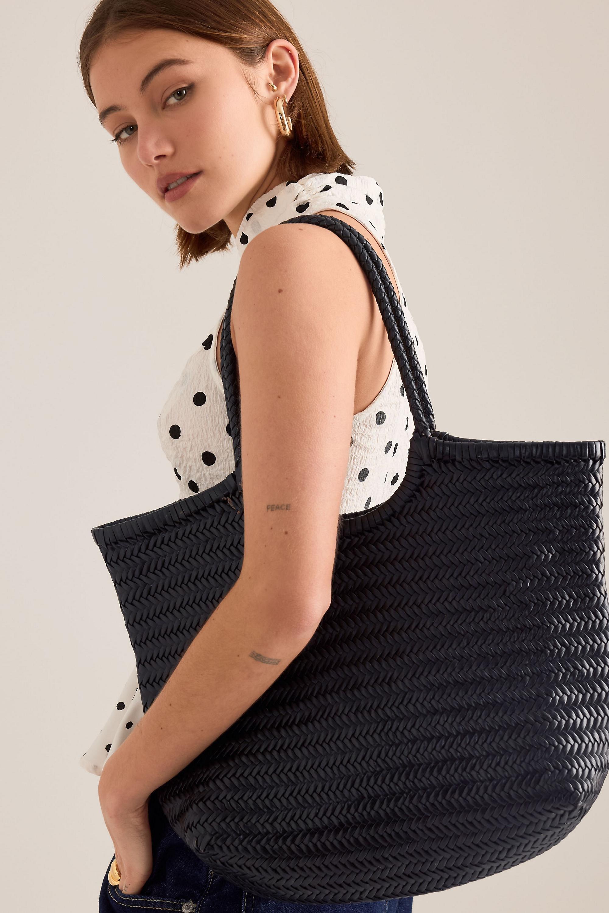 NAVY Nola Woven Leather Bag, A501_0041, large image number 3