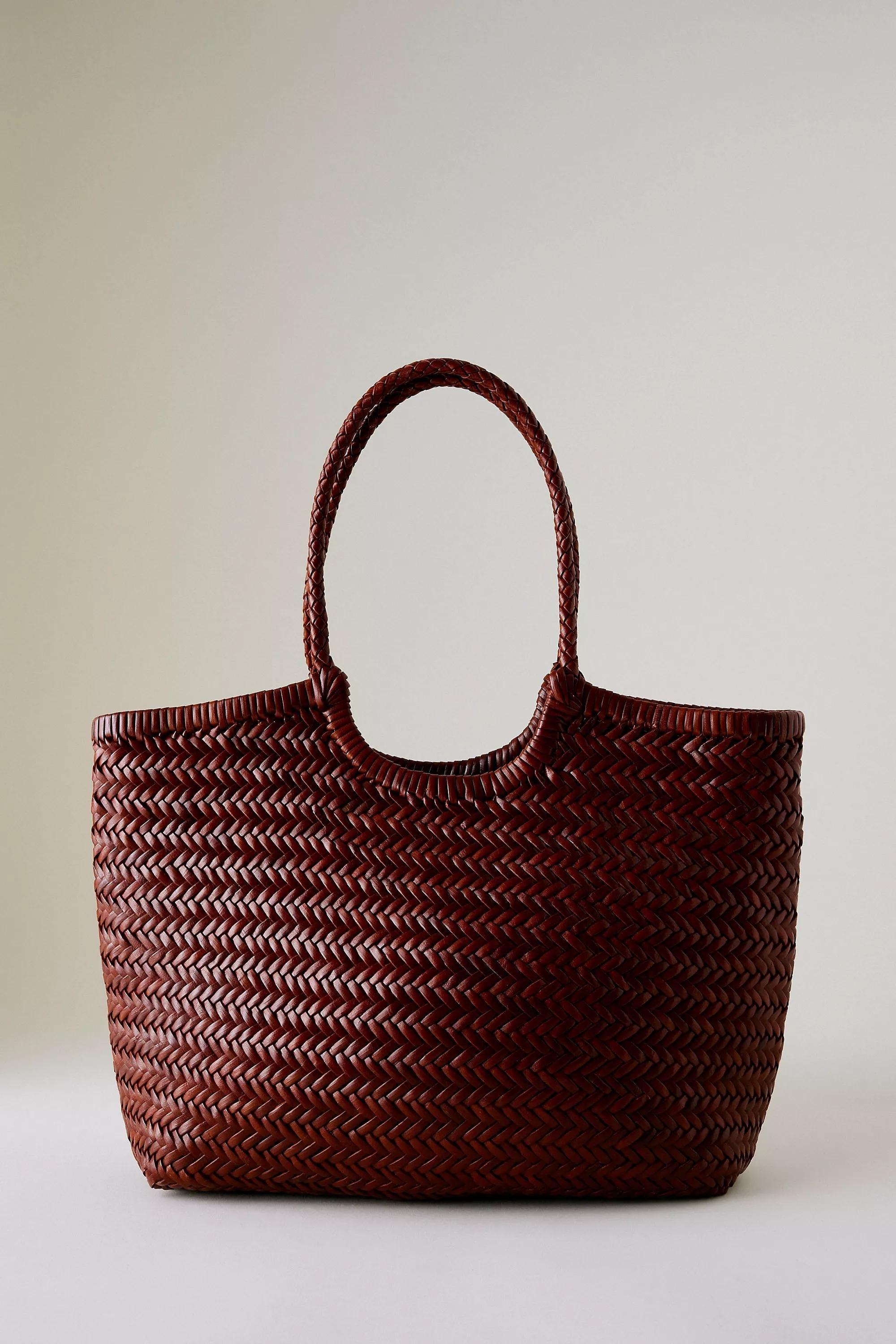 Nola Woven Leather Bag, Brown, A501_0224, medium
