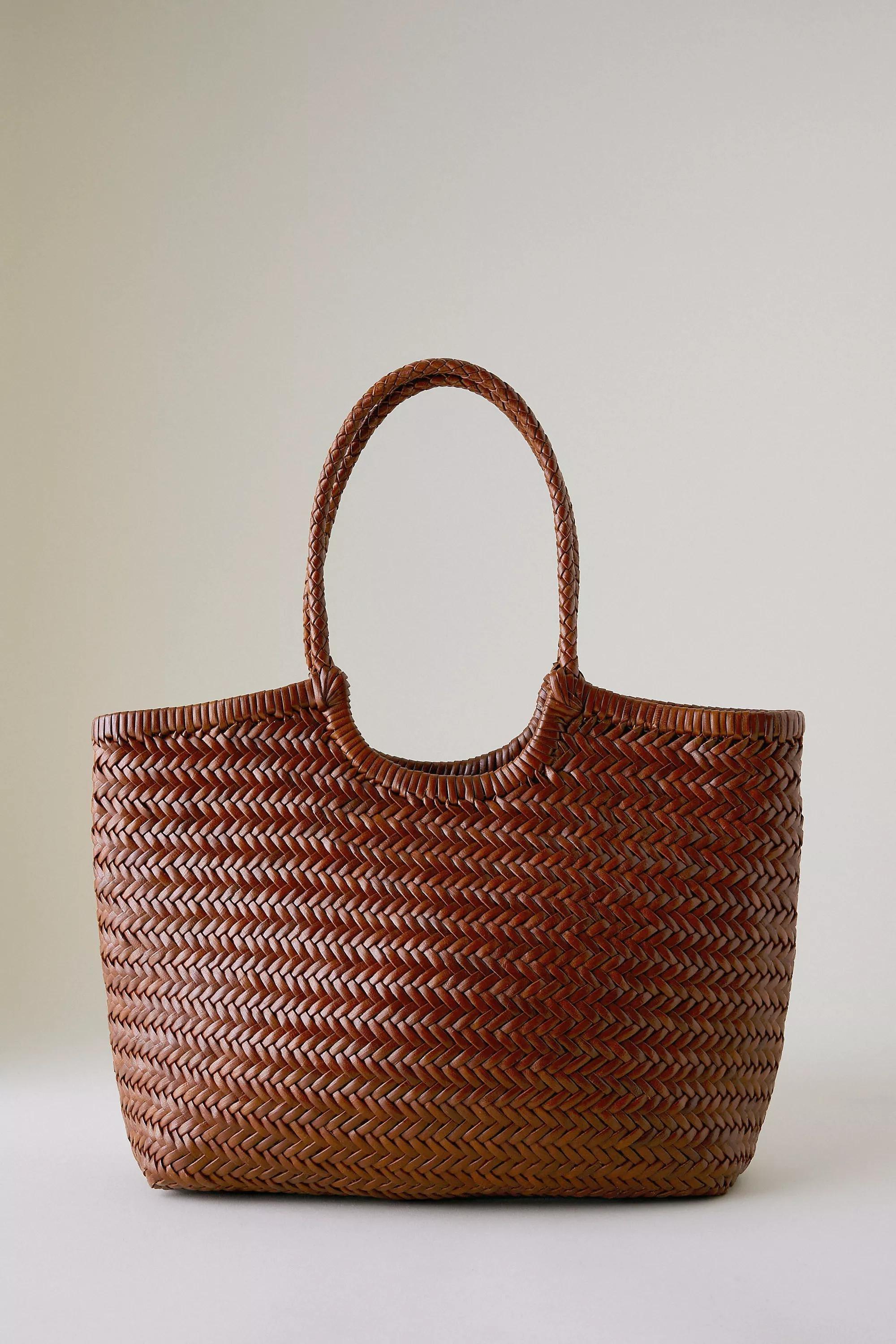Nola Woven Leather Bag, Brown, A501_0224, medium