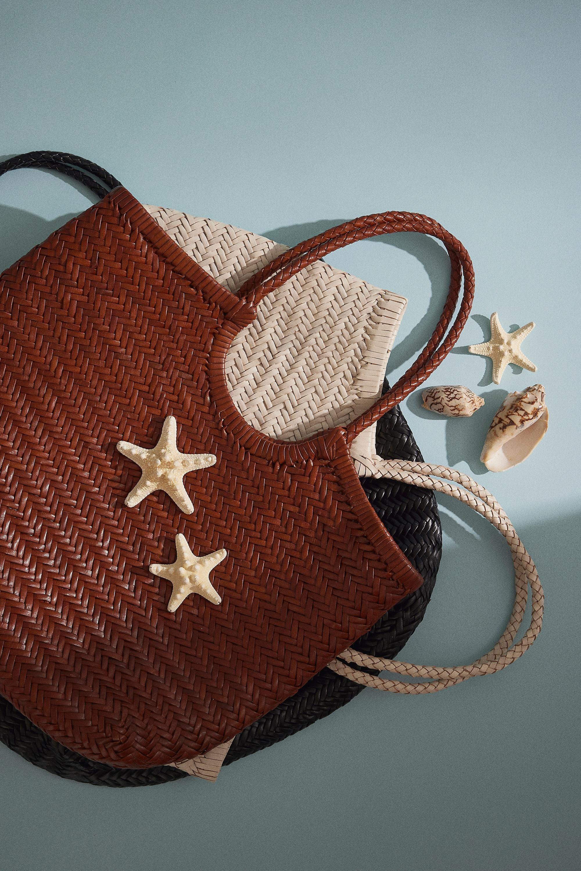 Nola Woven Leather Bag, Brown, A501_0224, medium