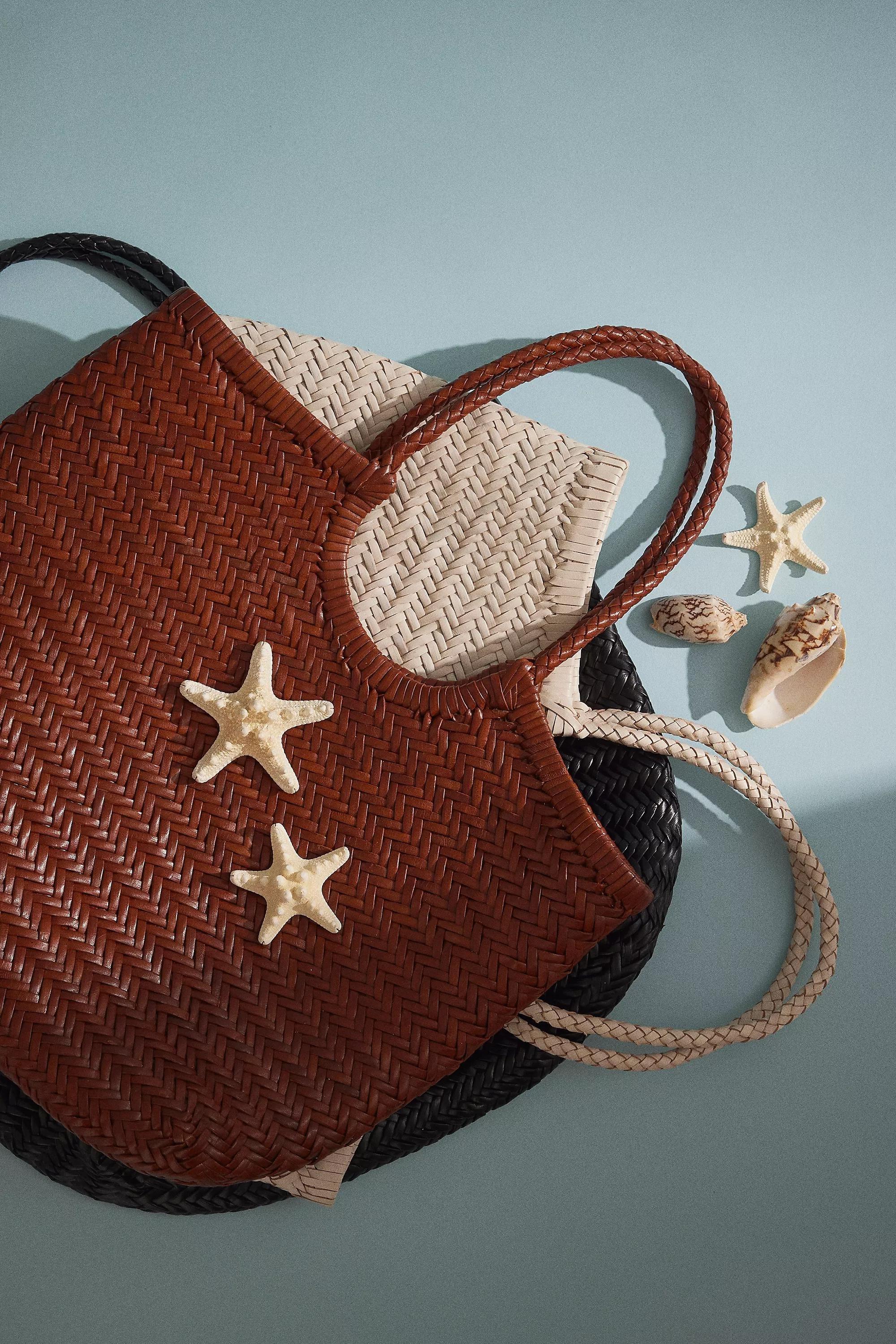 Nola Woven Leather Bag, Brown, A501_0224, medium