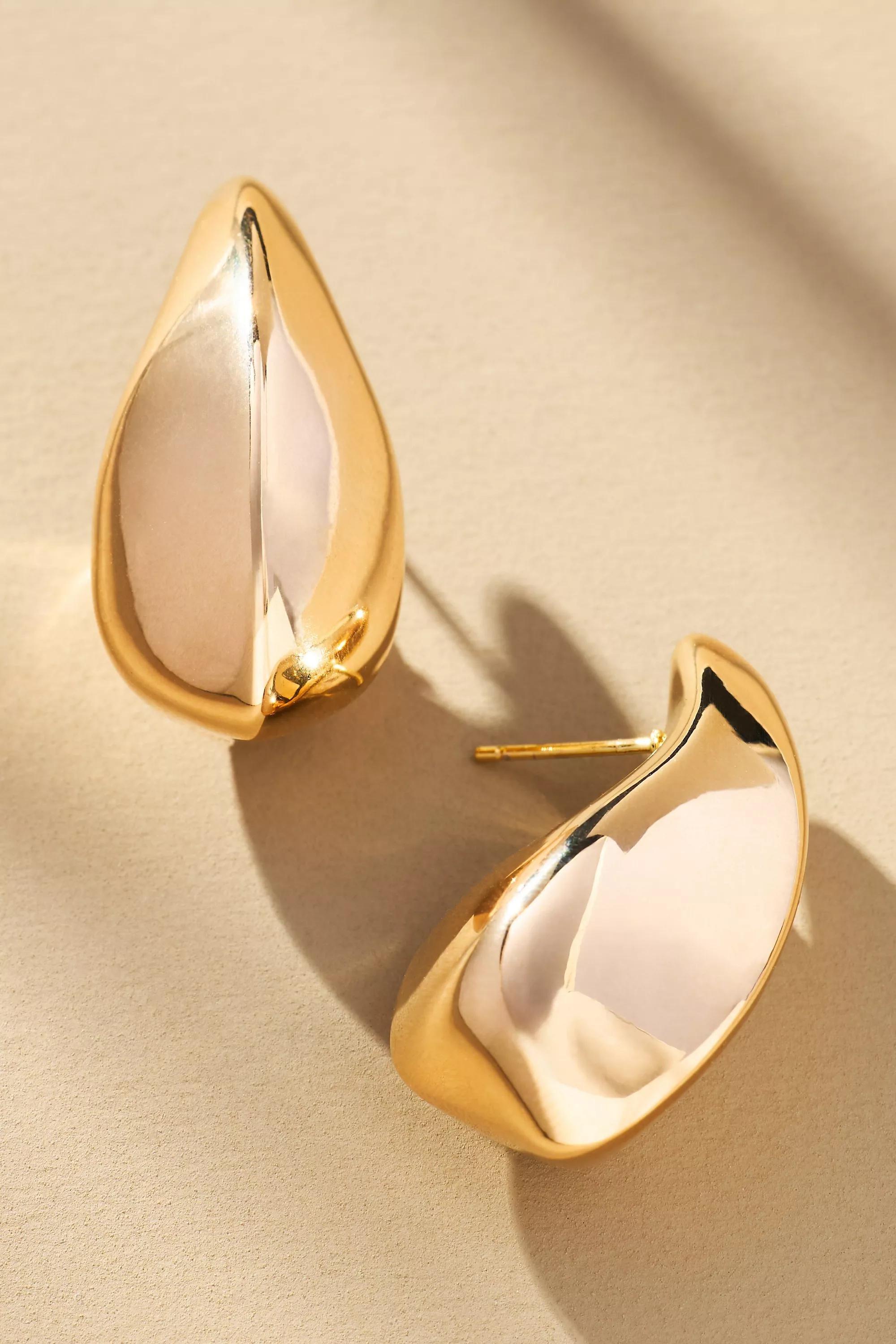 The Petra Drop Earrings: 3D Edition, Gold, A501_0070, large image number 1