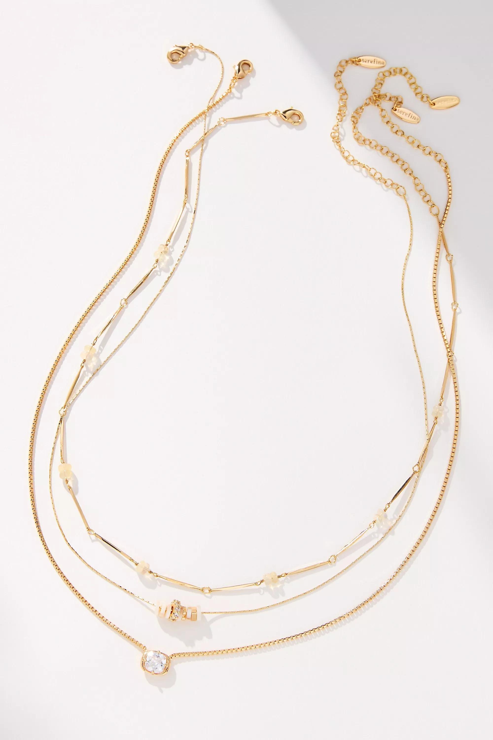 Anthropologie Set Of 3 Multi-Chain Necklace, , medium
