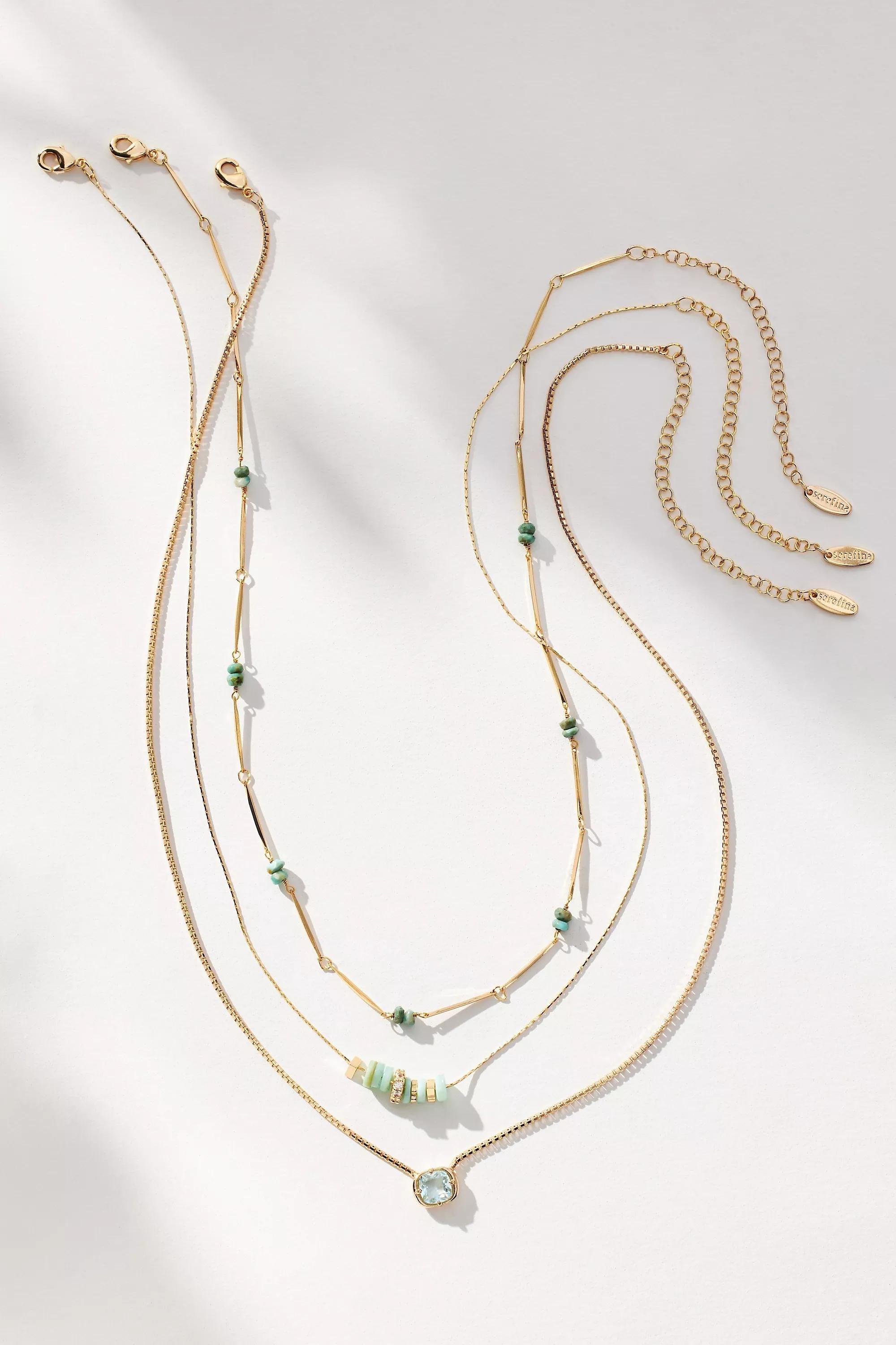 Anthropologie Set Of 3 Multi-Chain Necklaces, A501_0102, large image number 0