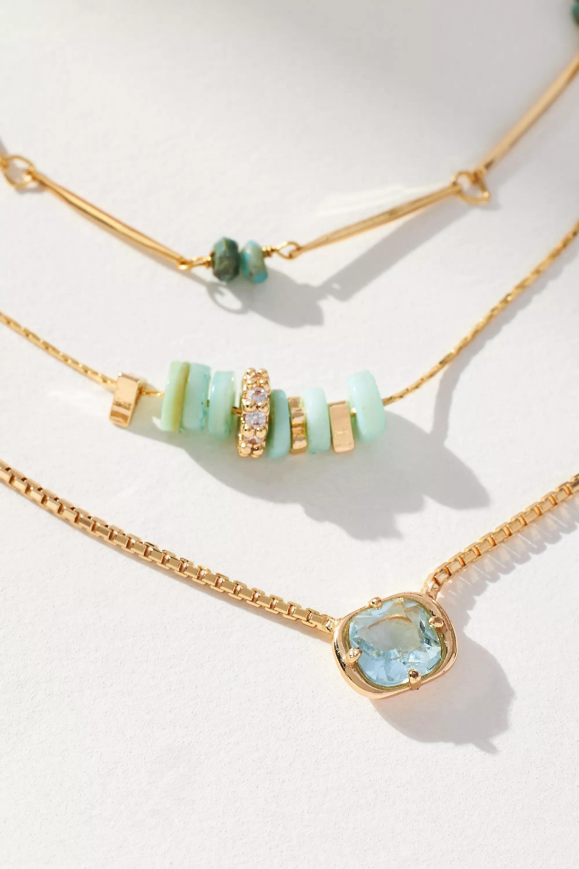 Anthropologie Set Of 3 Multi-Chain Necklaces, A501_0102, large image number 1