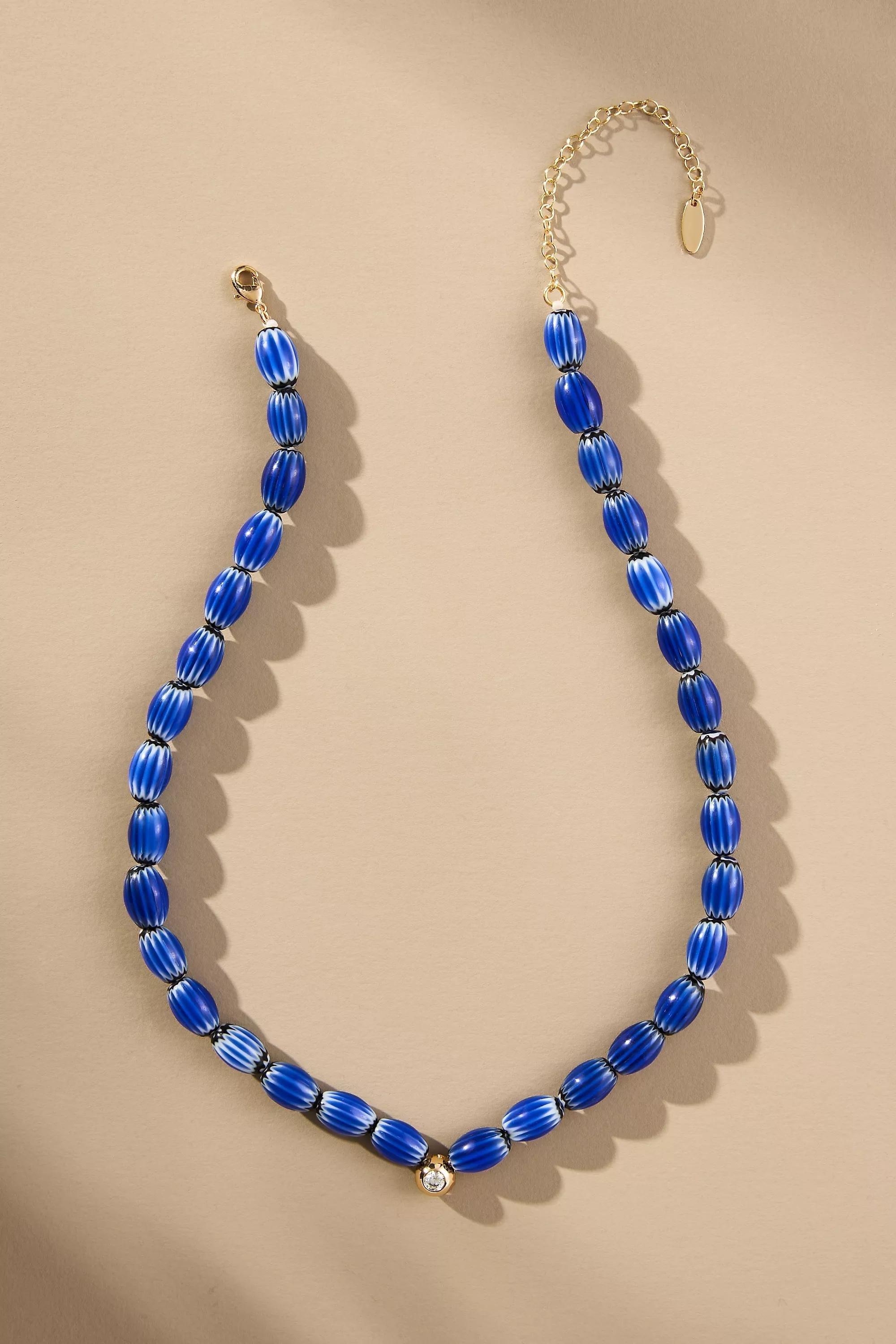 Anthropologie Chunky Necklace, Navy, A501_0041, large image number 0