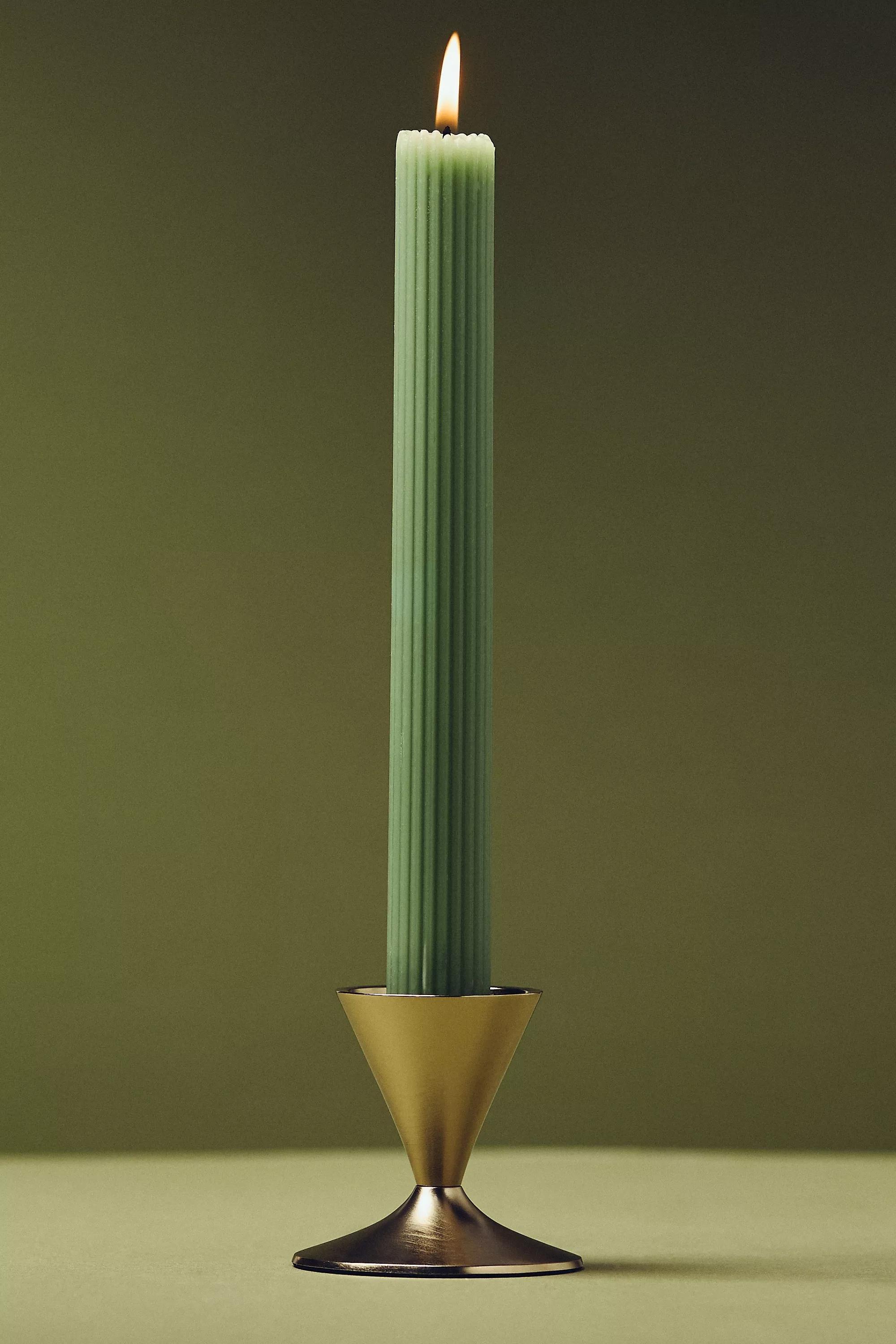 Naya Tinted Brass Lacquer Taper Candle Holder, Gold, A501_0070, large image number 0