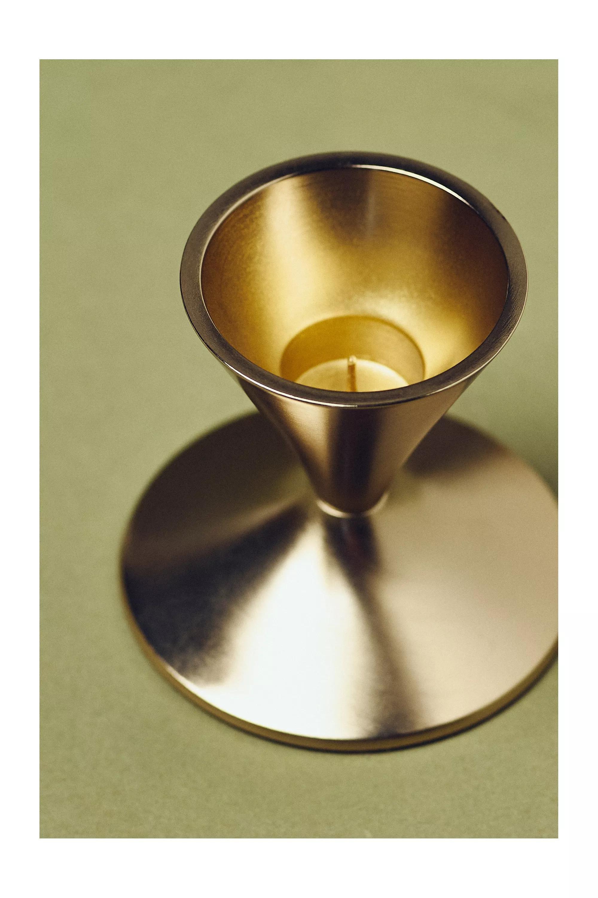 Naya Tinted Brass Lacquer Taper Candle Holder, Gold, A501_0070, large image number 3