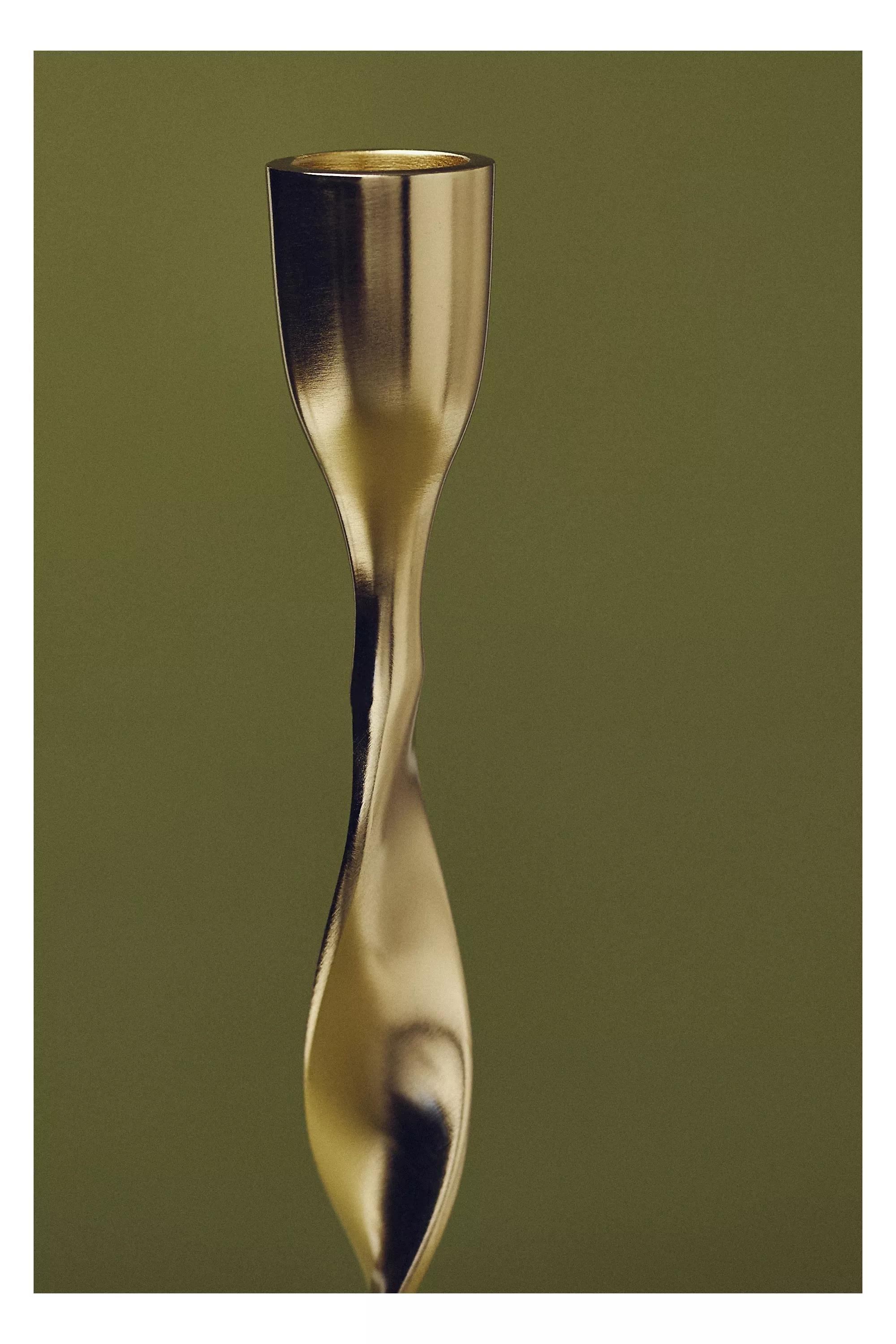 Naya Tinted Brass Lacquer Taper Candle Holder, Gold, A501_0070, large image number 2