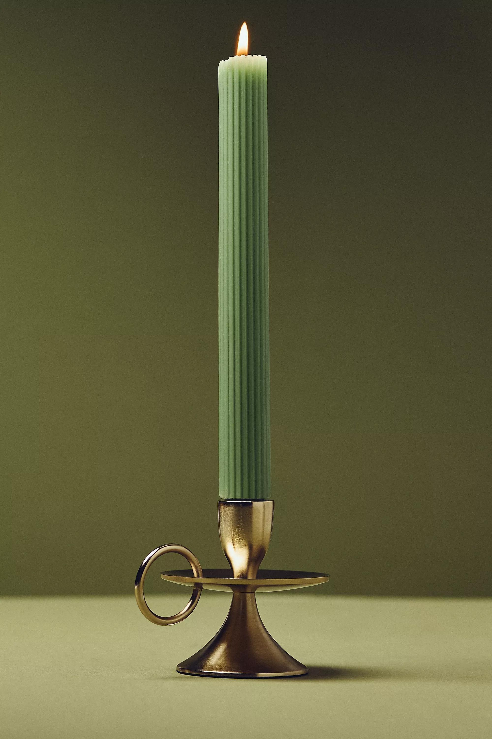Naya Tinted Brass Lacquer Taper Candle Holder, Gold, A501_0070, large image number 4