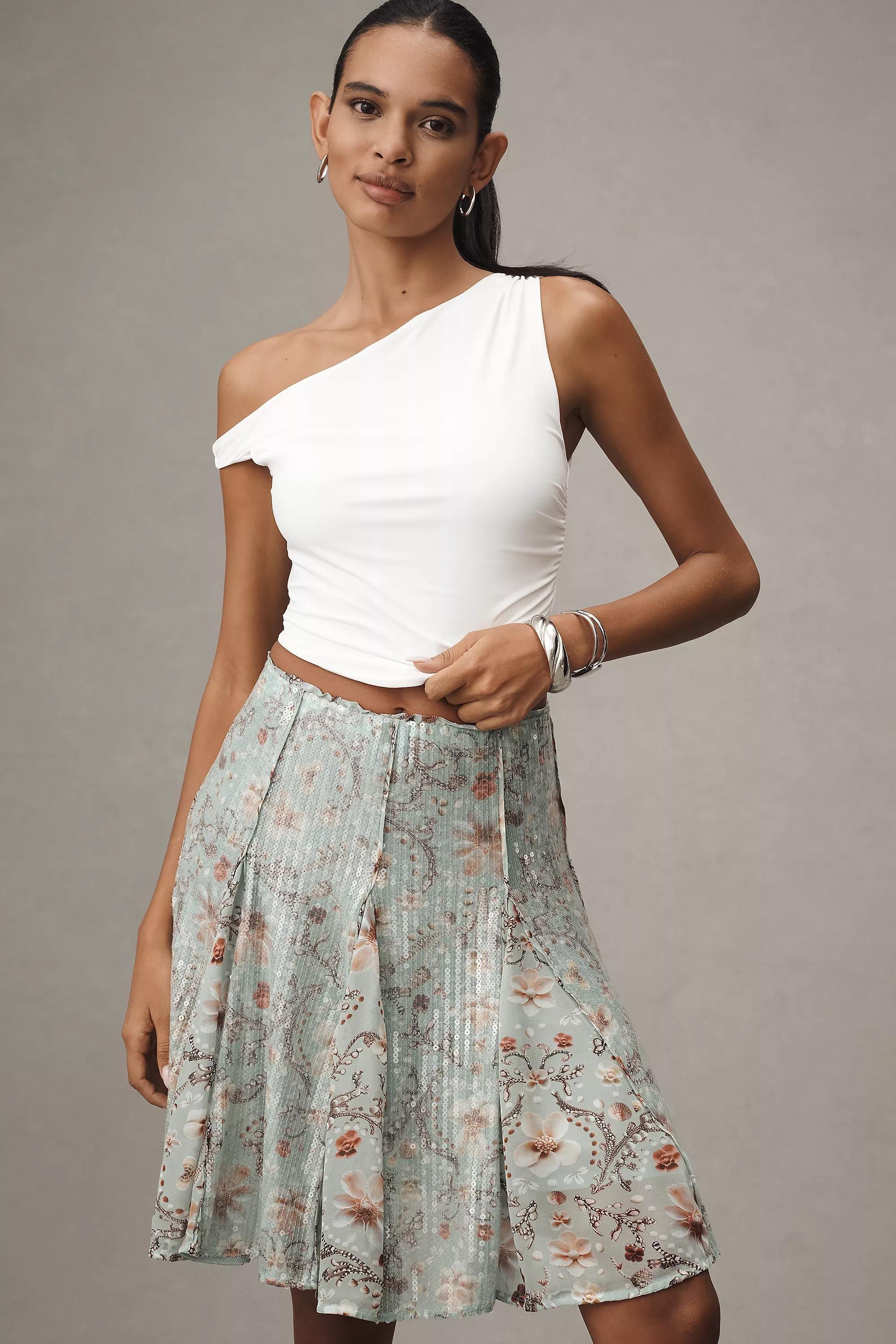 Anthropologie Floral Wrap Brunch Midi Skirt, , large image number 2