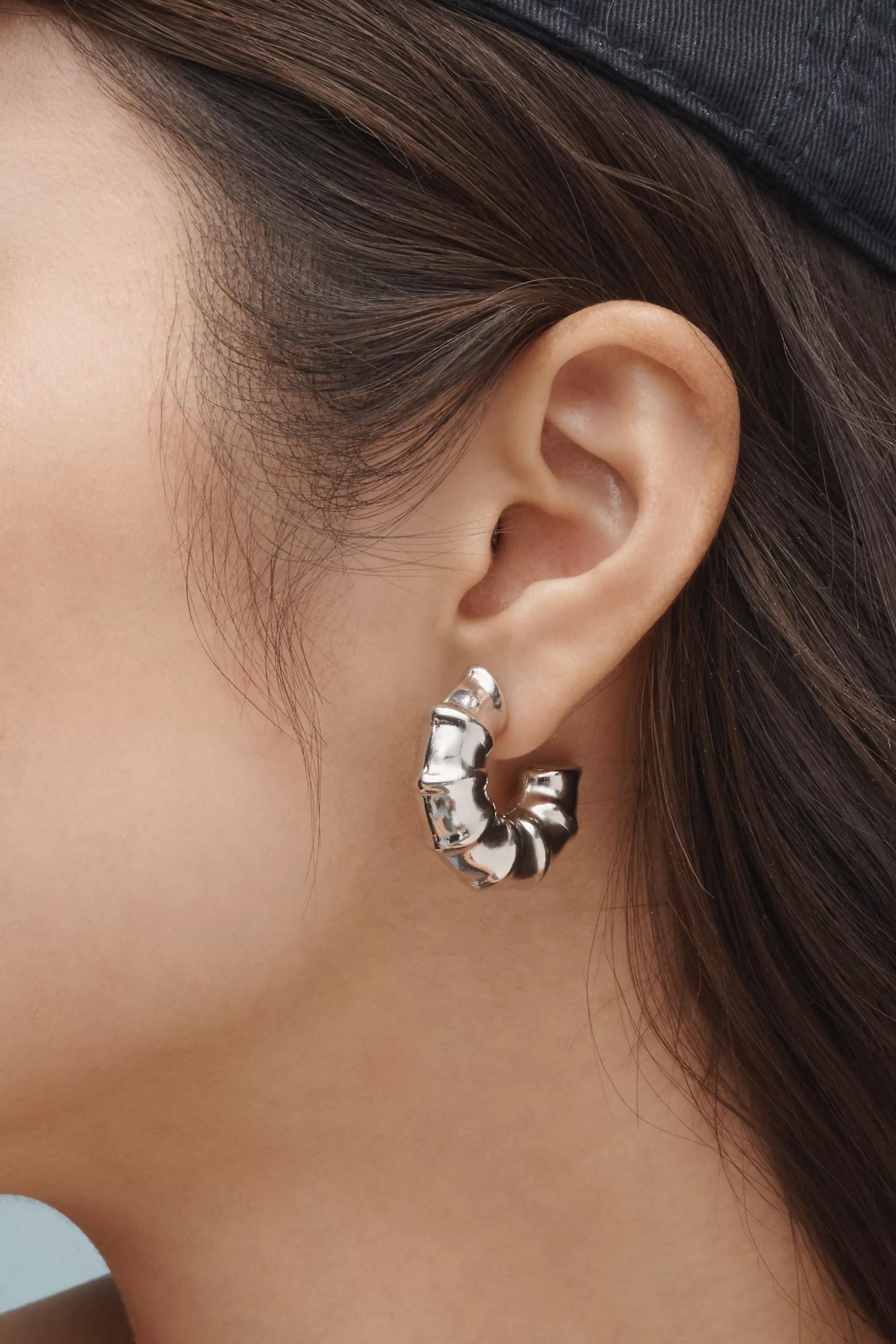 Anthropologie Earrings Hoop, Metallic, A501_0007, large image number 0